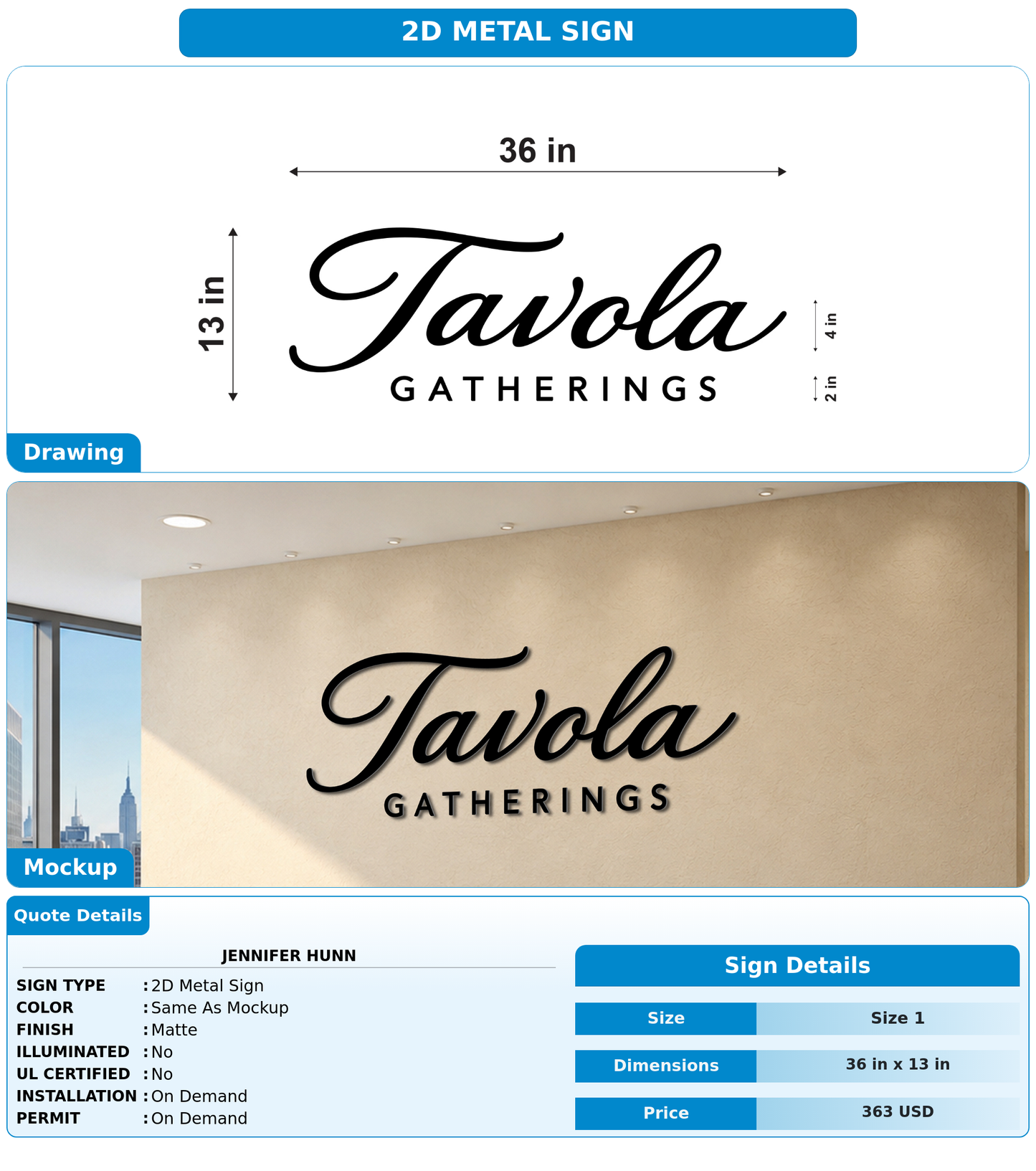 CUSTOM MOCKUP SIGN FOR Jennifer Hunn