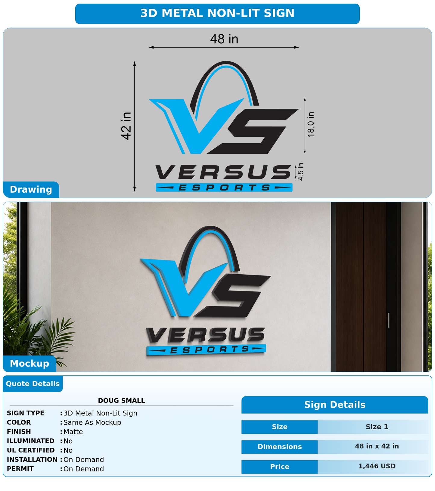 CUSTOM MOCKUP SIGN FOR Doug Small