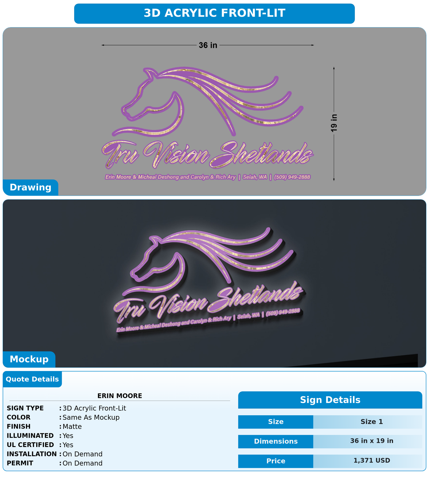 CUSTOM MOCKUP SIGN FOR ERIN MOORE