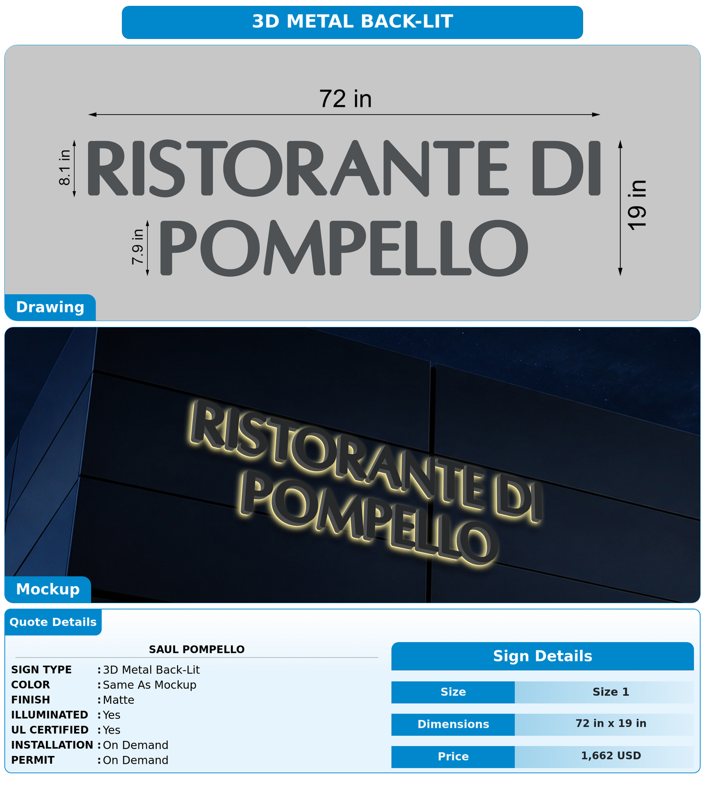 CUSTOM MOCKUP SIGN FOR Saul Pompello