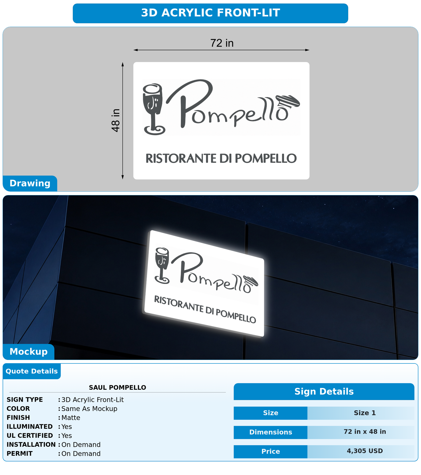 CUSTOM MOCKUP SIGN FOR Saul Pompello