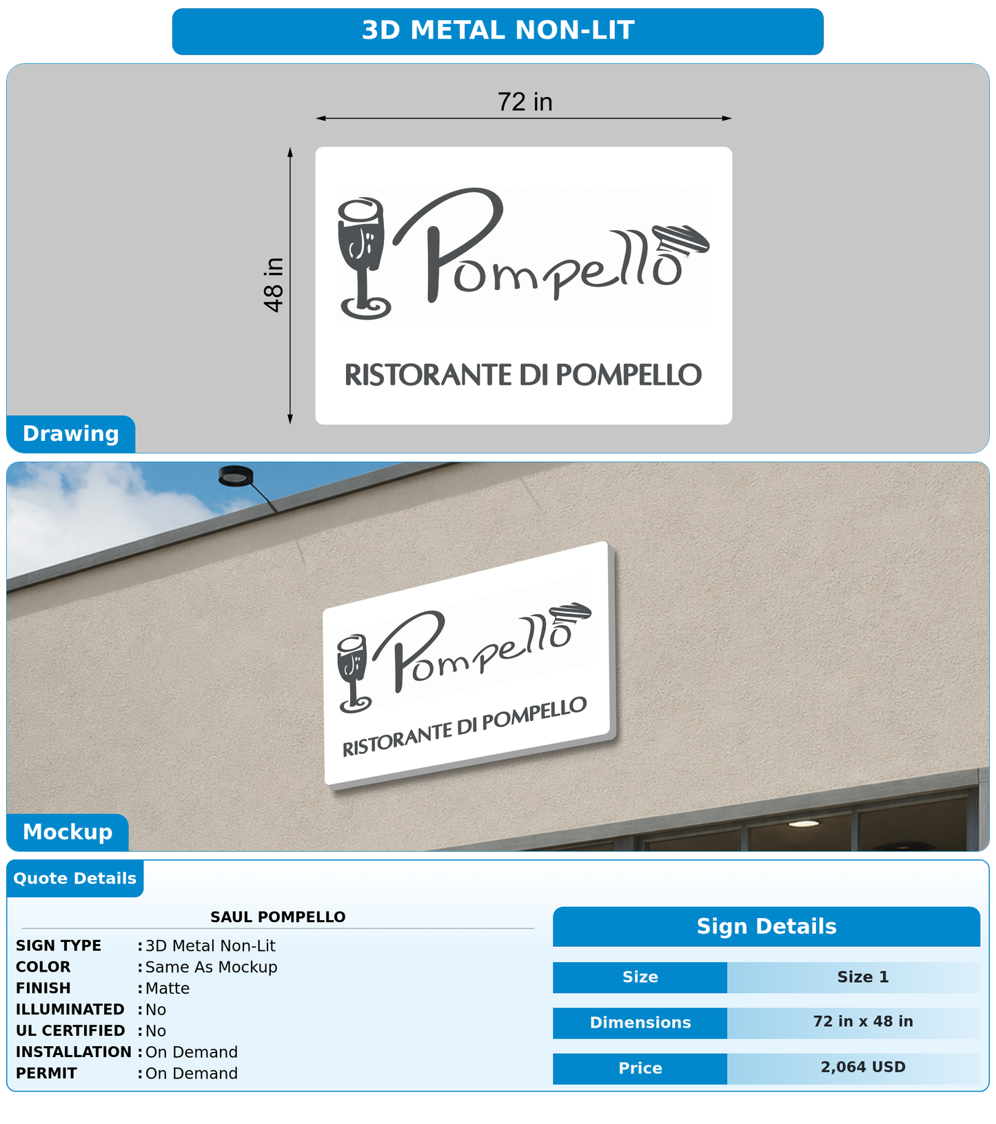 CUSTOM MOCKUP SIGN FOR Saul Pompello