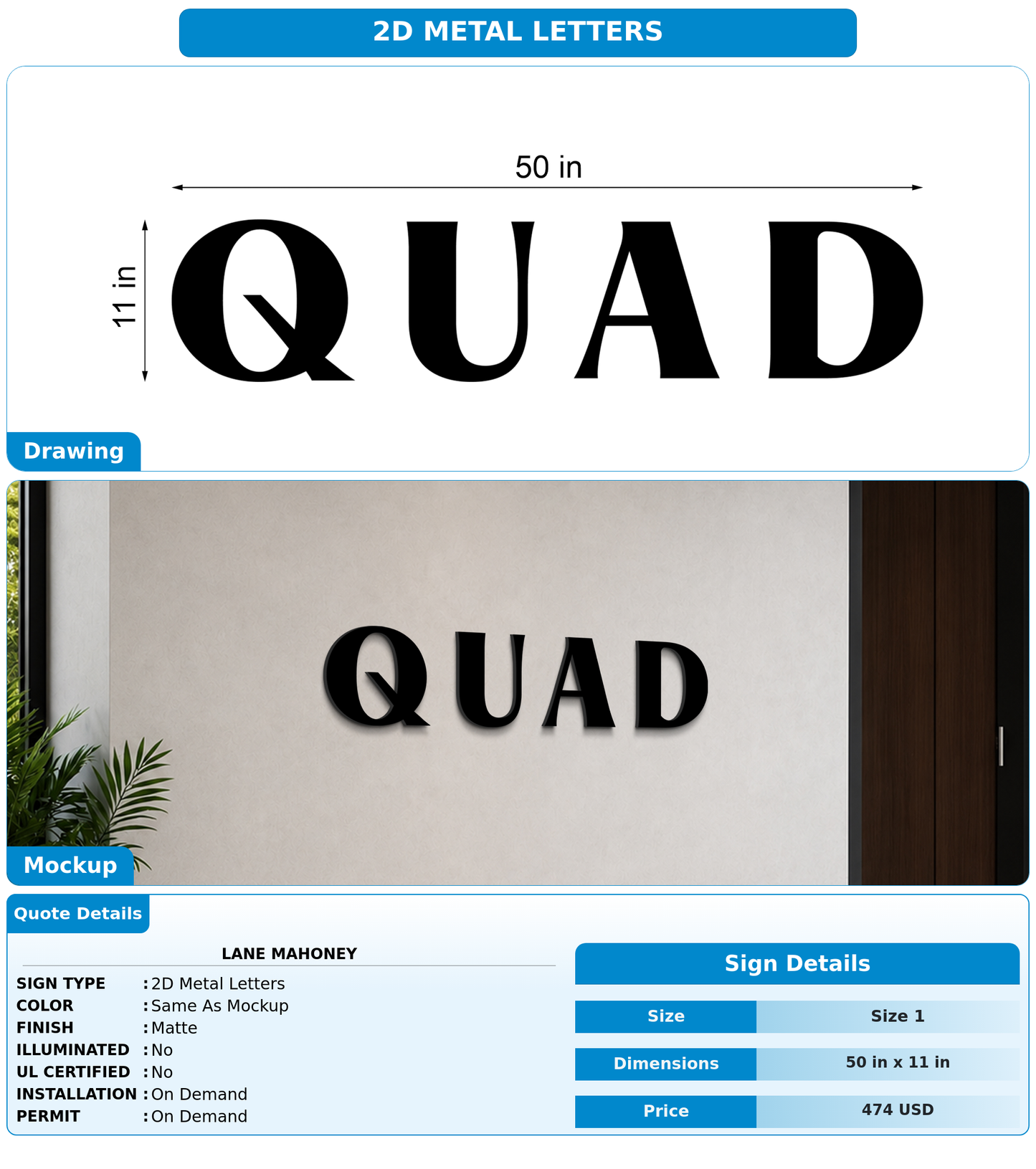 CUSTOM MOCKUP SIGN FOR Lane Mahoney
