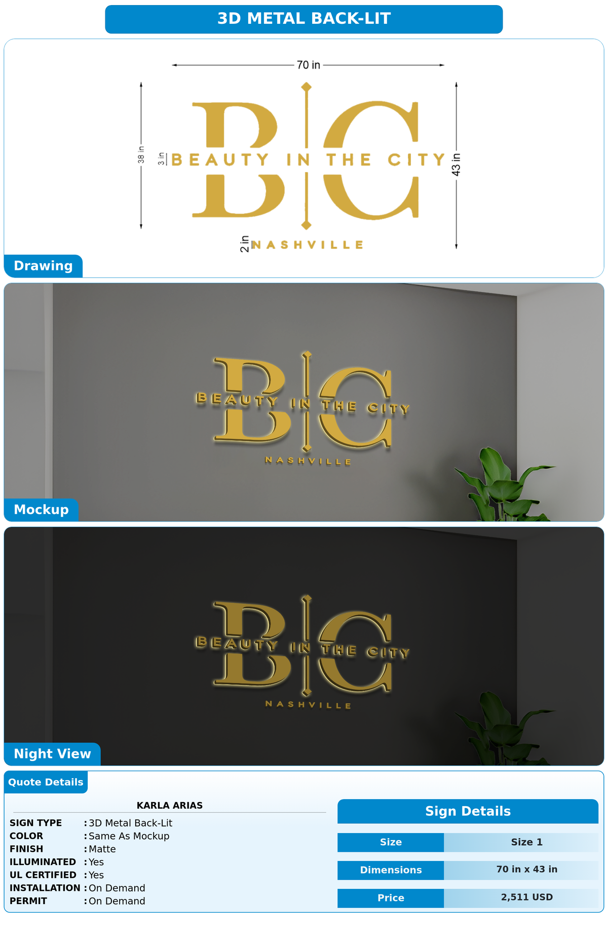 CUSTOM MOCKUP SIGN FOR Karla Arias