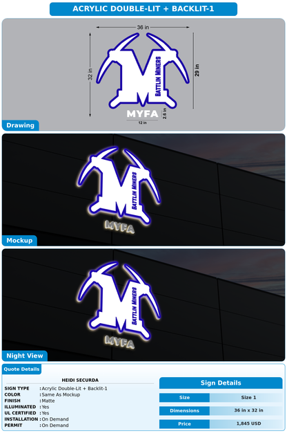 CUSTOM MOCKUP SIGN FOR Heidi Securda