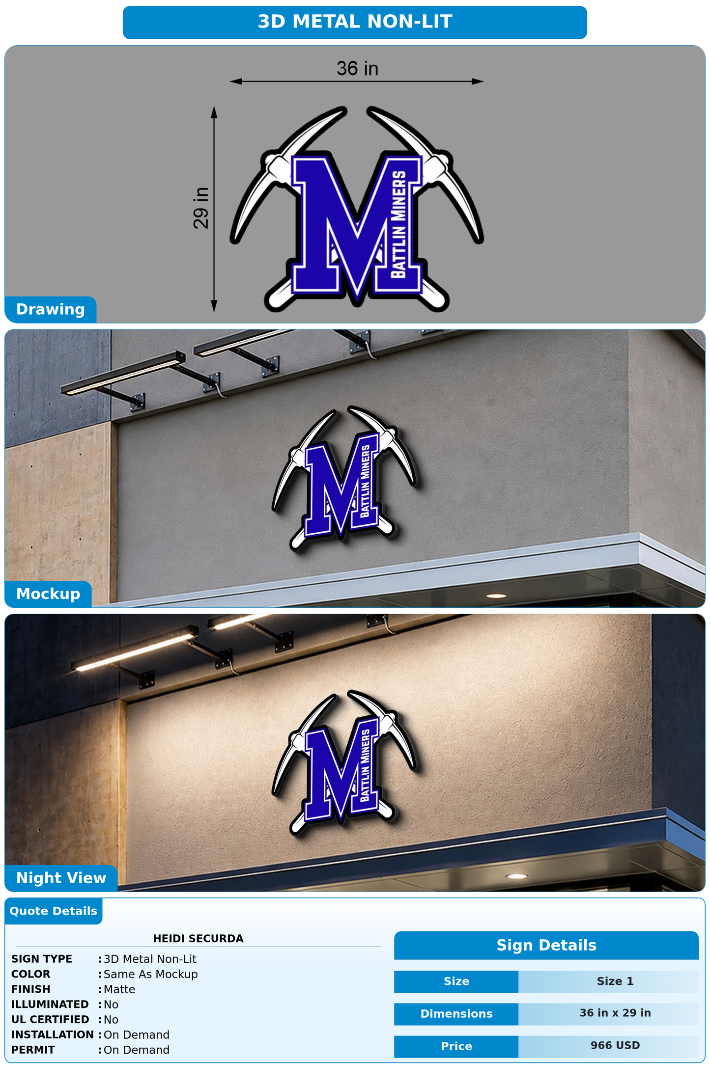 CUSTOM MOCKUP SIGN FOR Heidi Securda