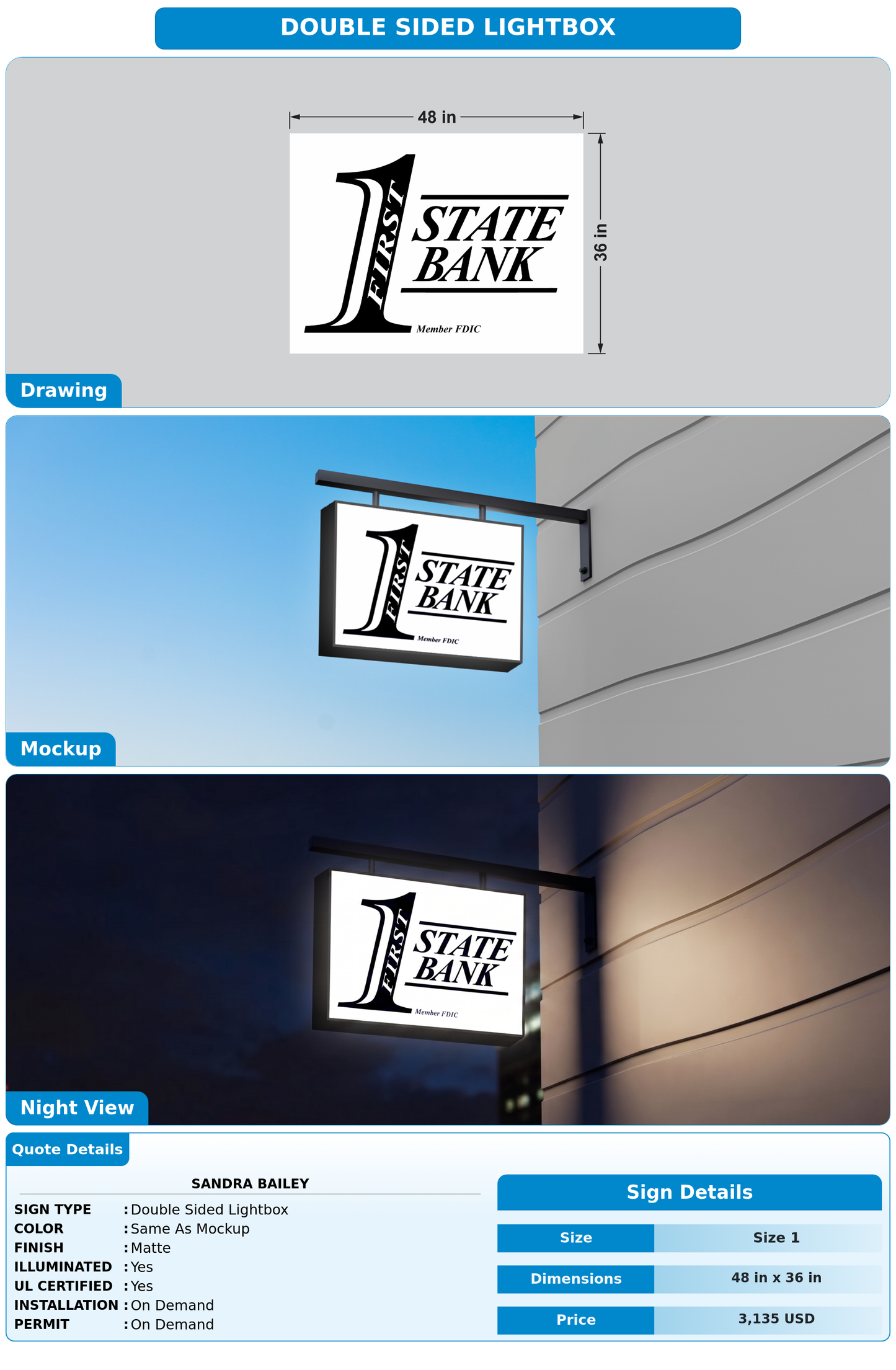 CUSTOM MOCKUP SIGN FOR Sandra Bailey
