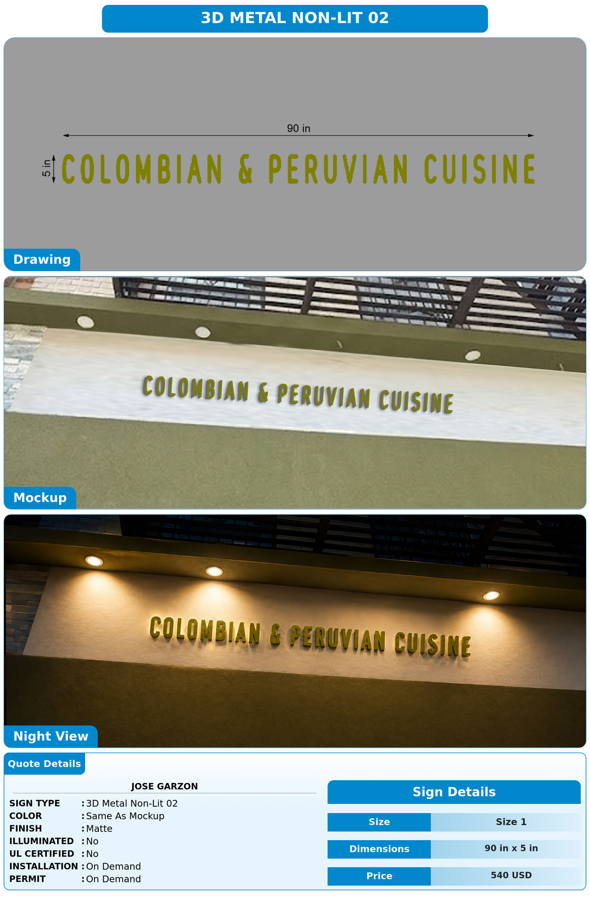 CUSTOM MOCKUP SIGN FOR Jose Garzon