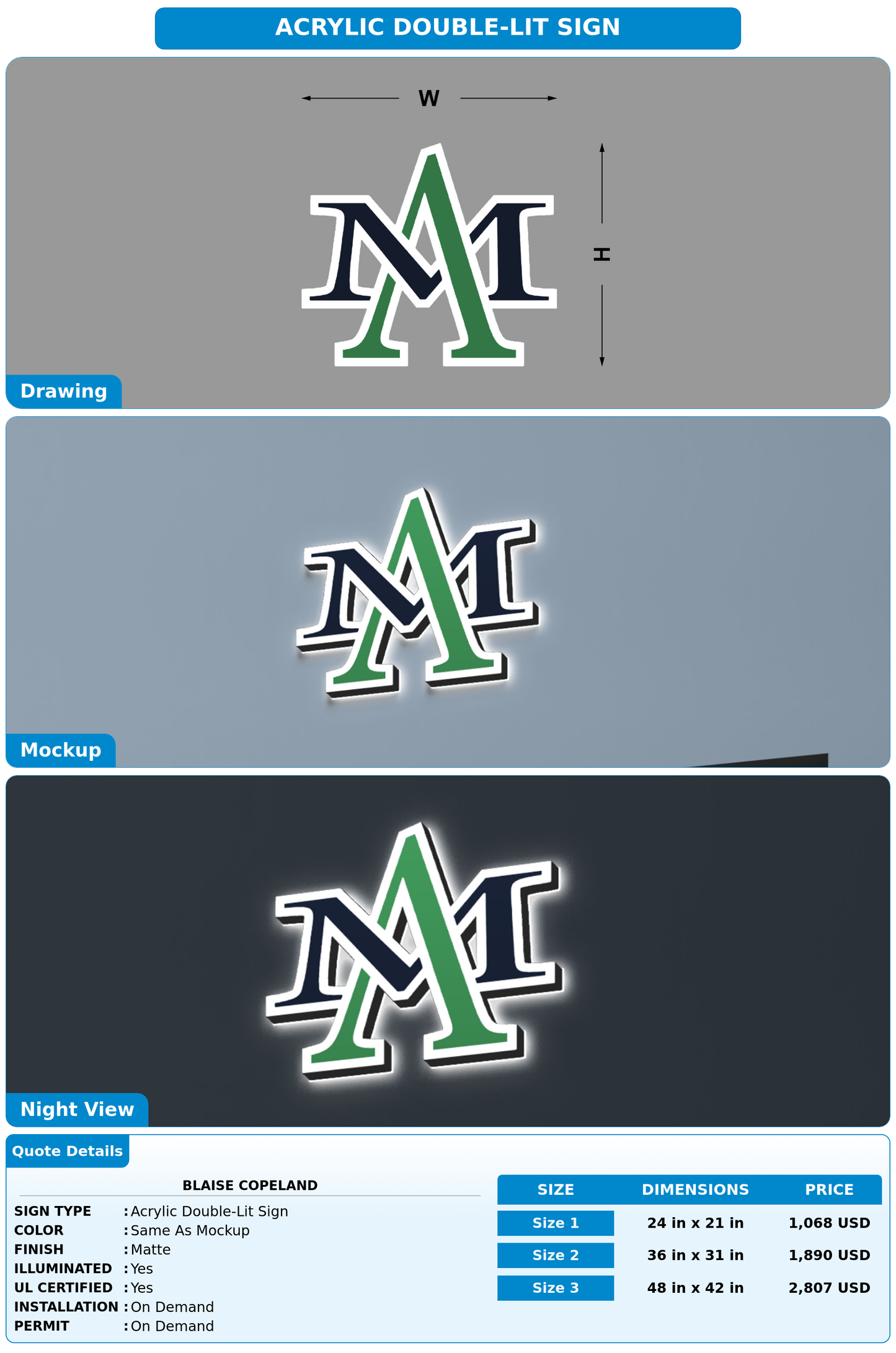CUSTOM MOCKUP SIGN FOR Blaise Copeland