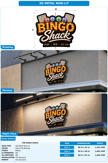 CUSTOM MOCKUP SIGN FOR The Bingo Shack