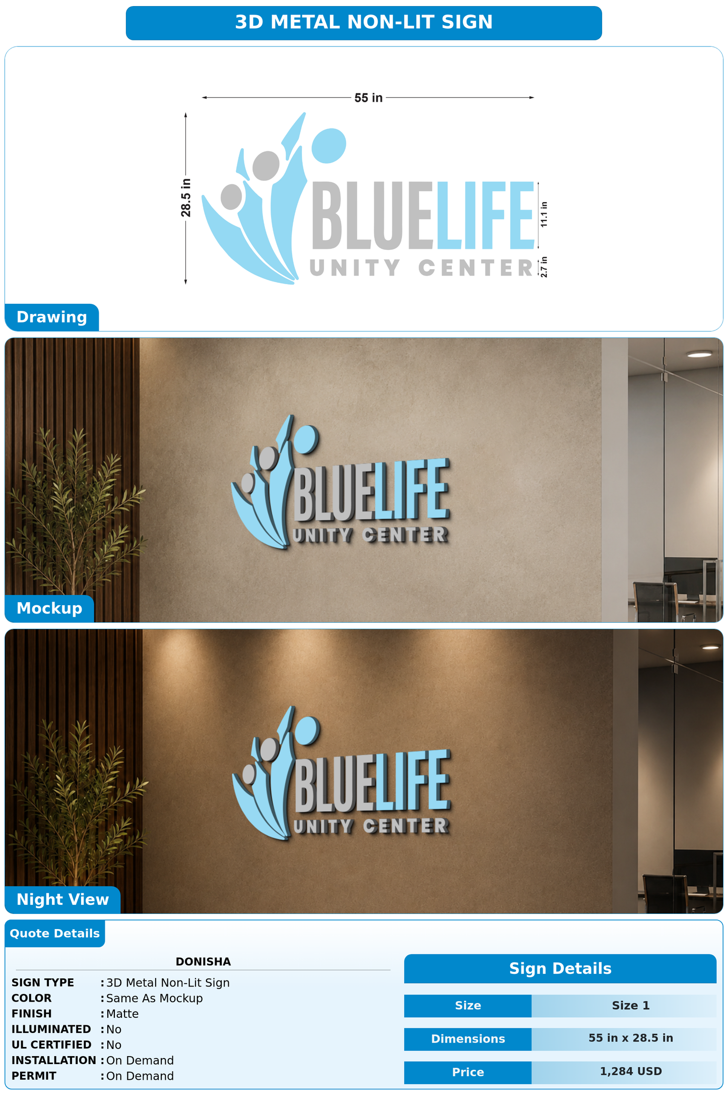 CUSTOM MOCKUP SIGN FOR Donisha