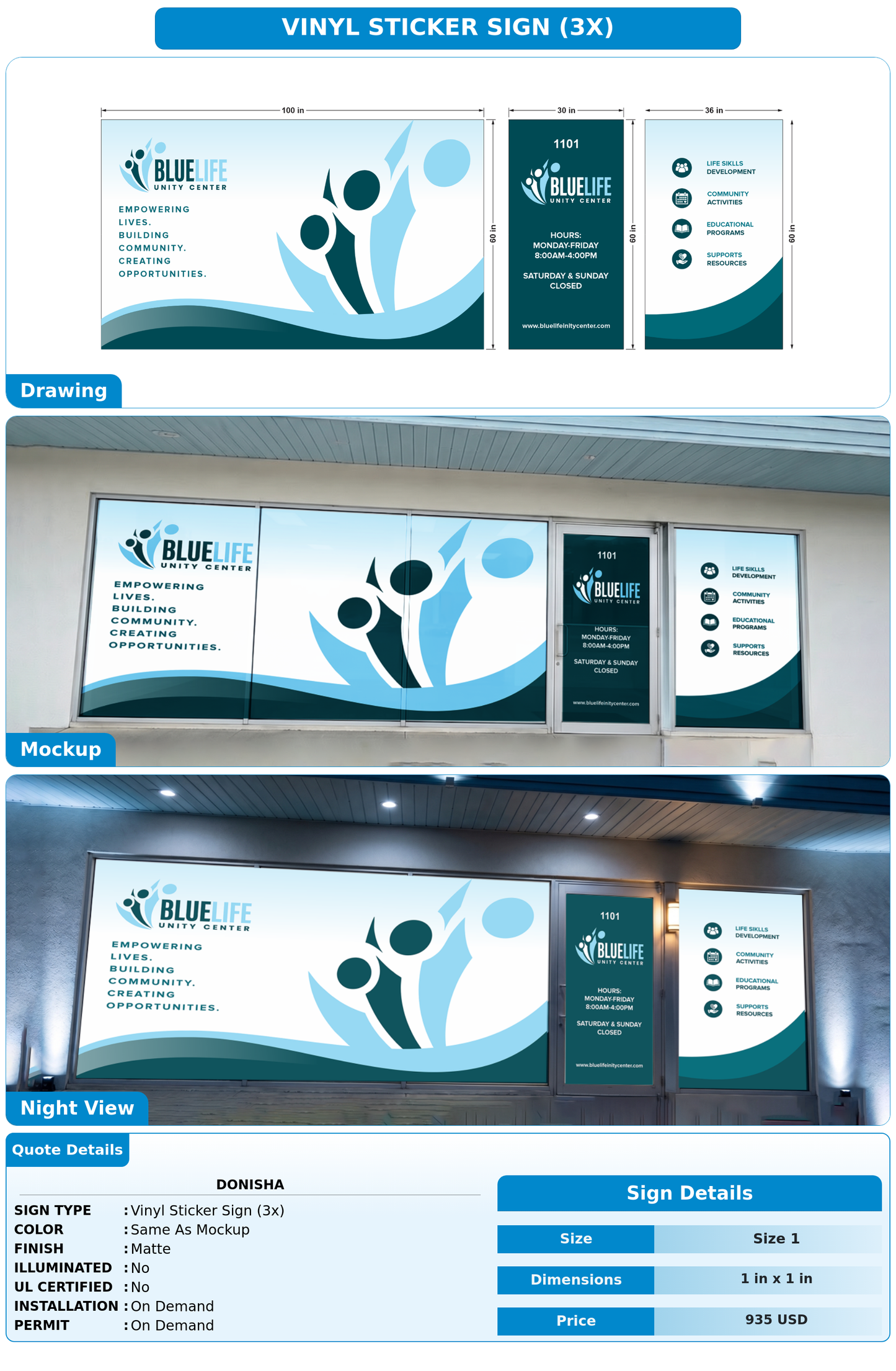 CUSTOM MOCKUP SIGN FOR Donisha