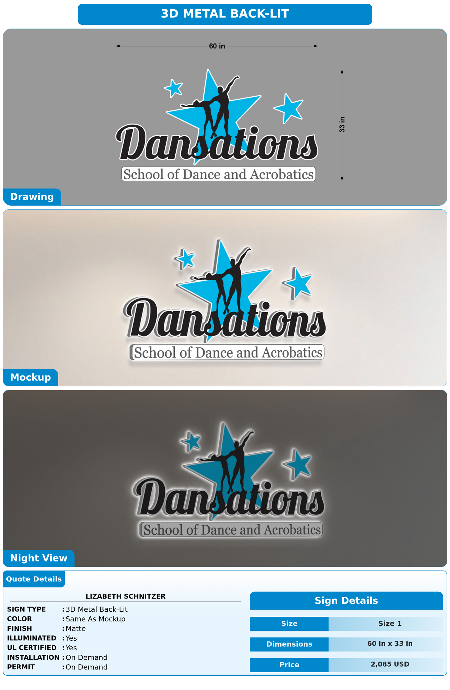 CUSTOM MOCKUP SIGN FOR Lizabeth Schnitzer