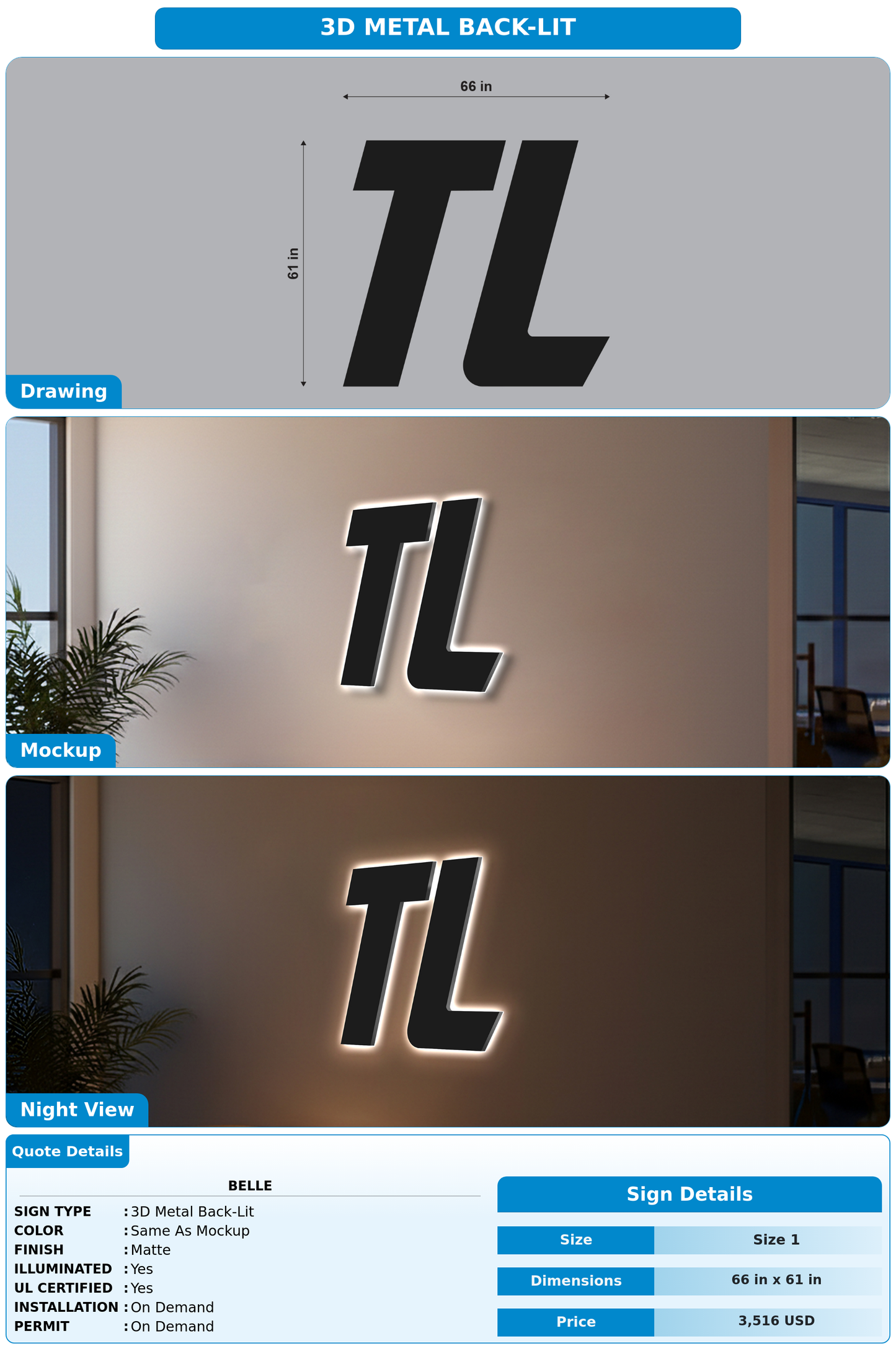 CUSTOM MOCKUP SIGN FOR Belle