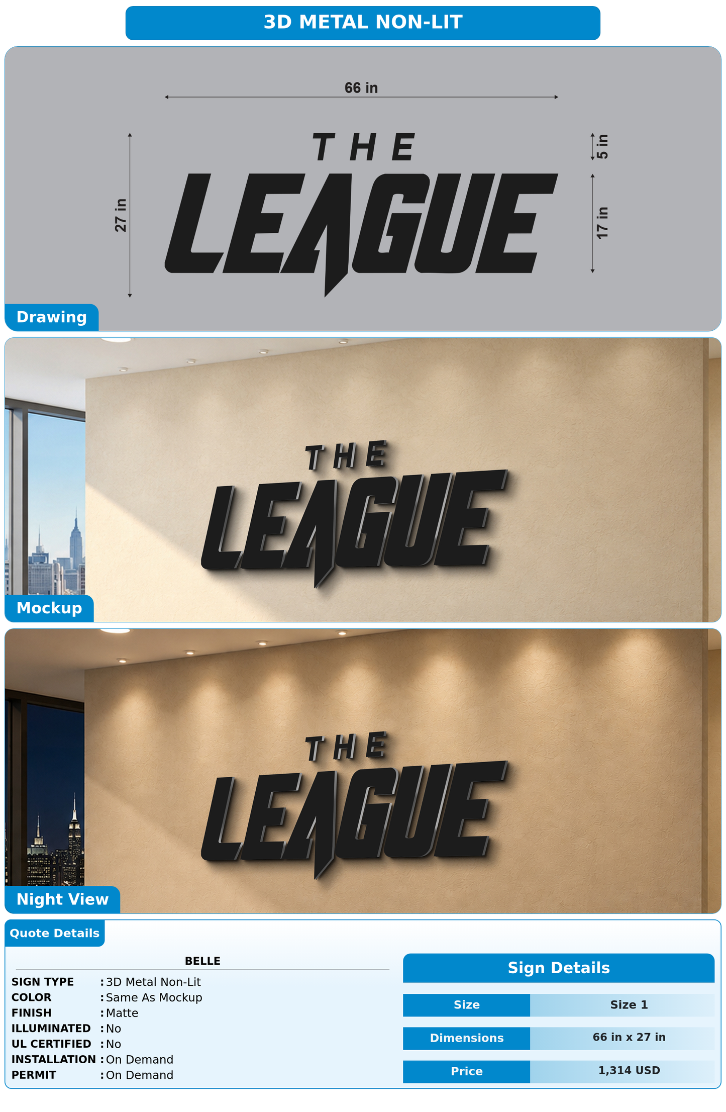 CUSTOM MOCKUP SIGN FOR Belle