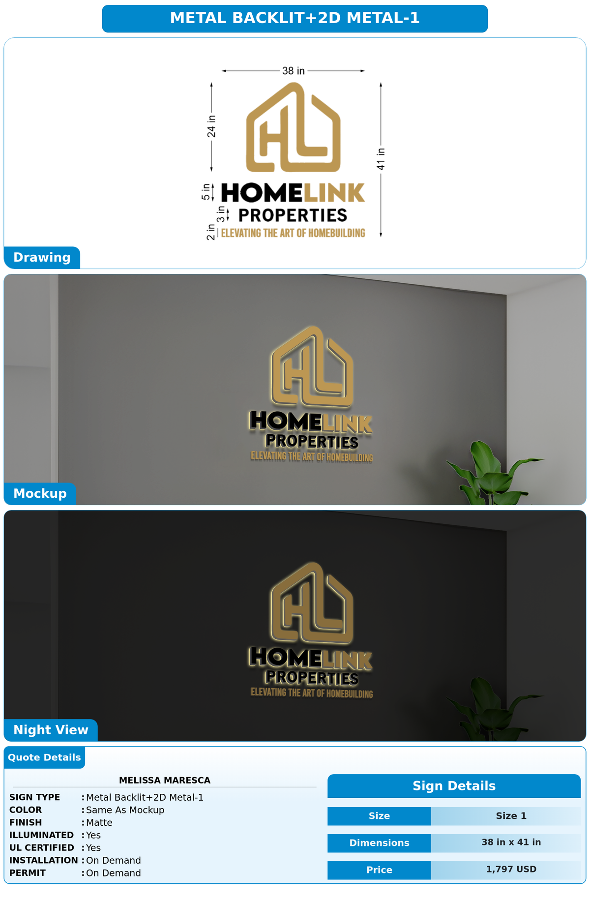 CUSTOM MOCKUP SIGN FOR Melissa Maresca