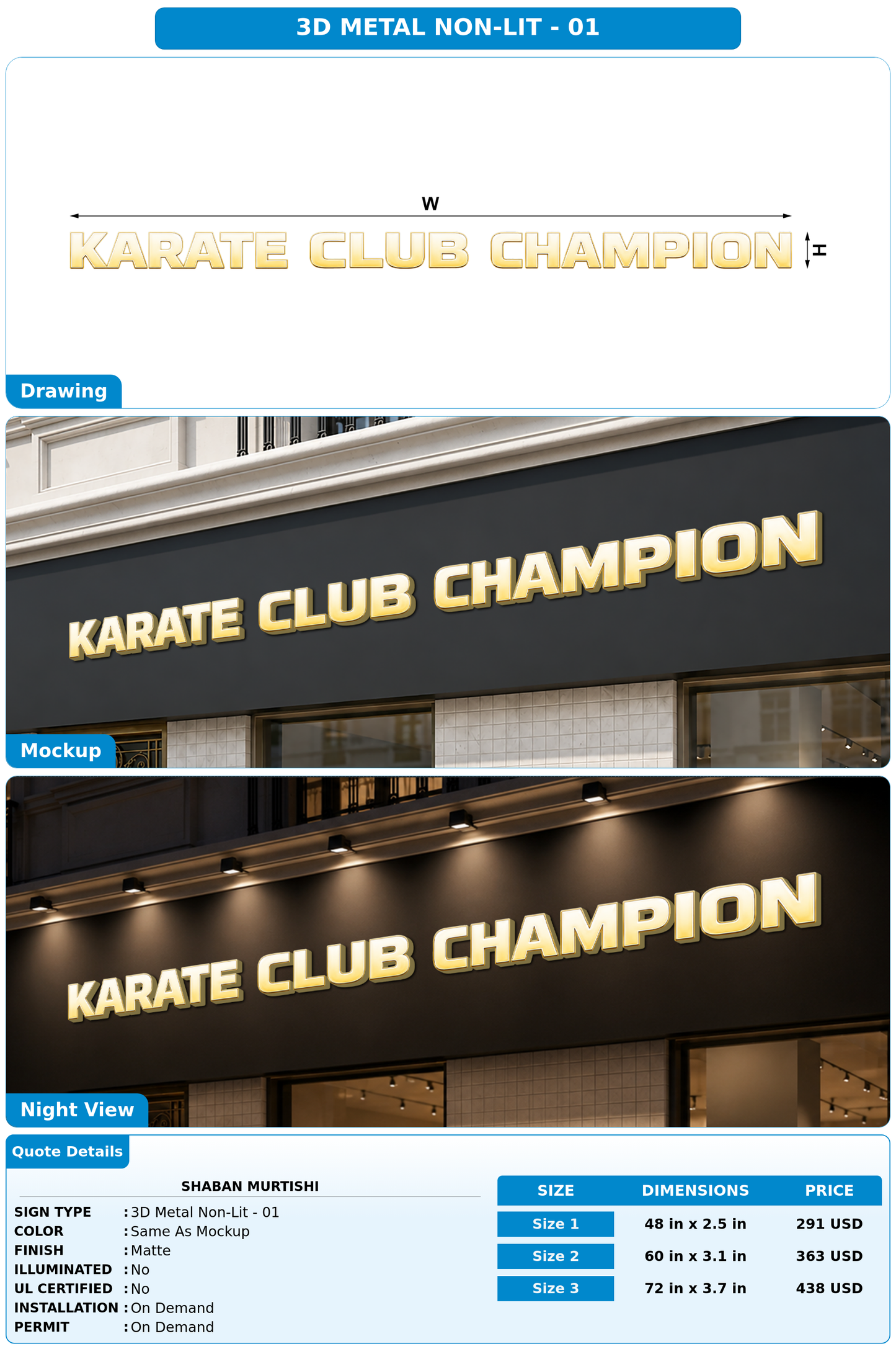 CUSTOM MOCKUP SIGN FOR Shaban Murtishi