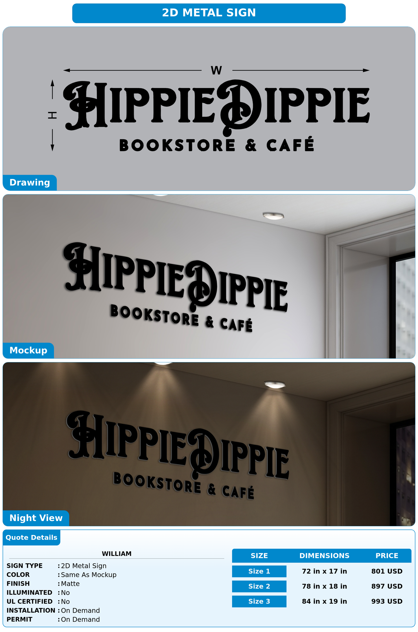 CUSTOM MOCKUP SIGN FOR William