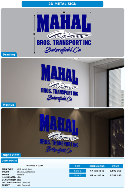 CUSTOM MOCKUP SIGN FOR Manuel A Luna