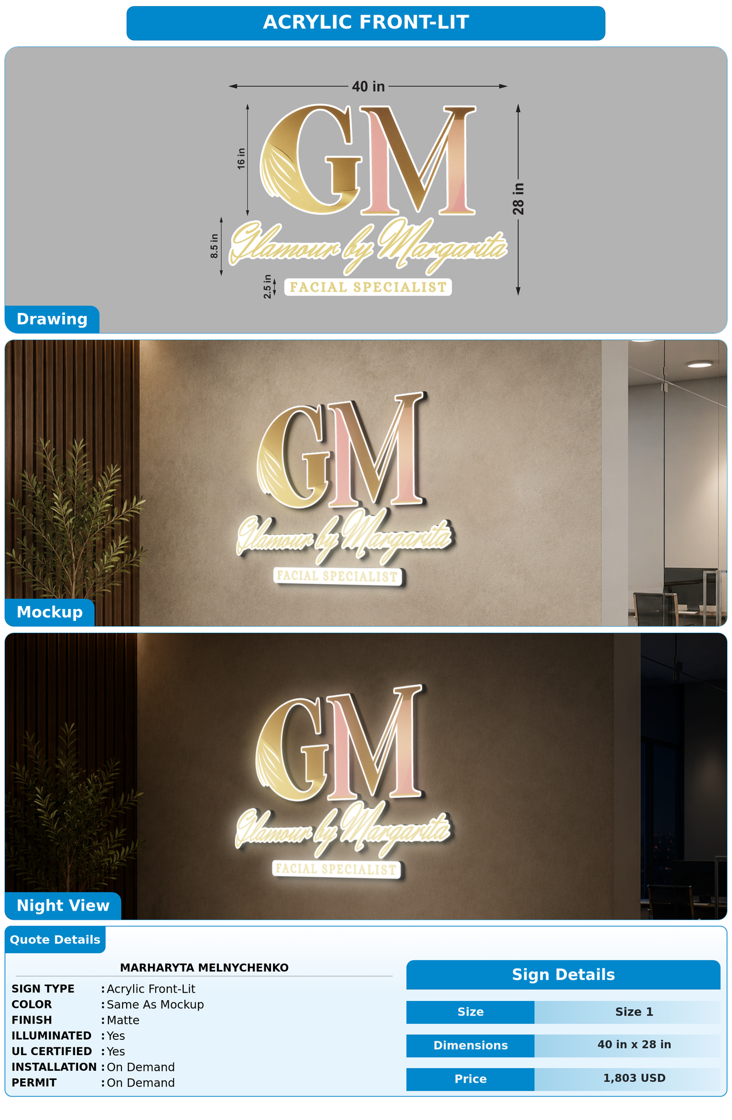 CUSTOM MOCKUP SIGN FOR Marharyta Melnychenko