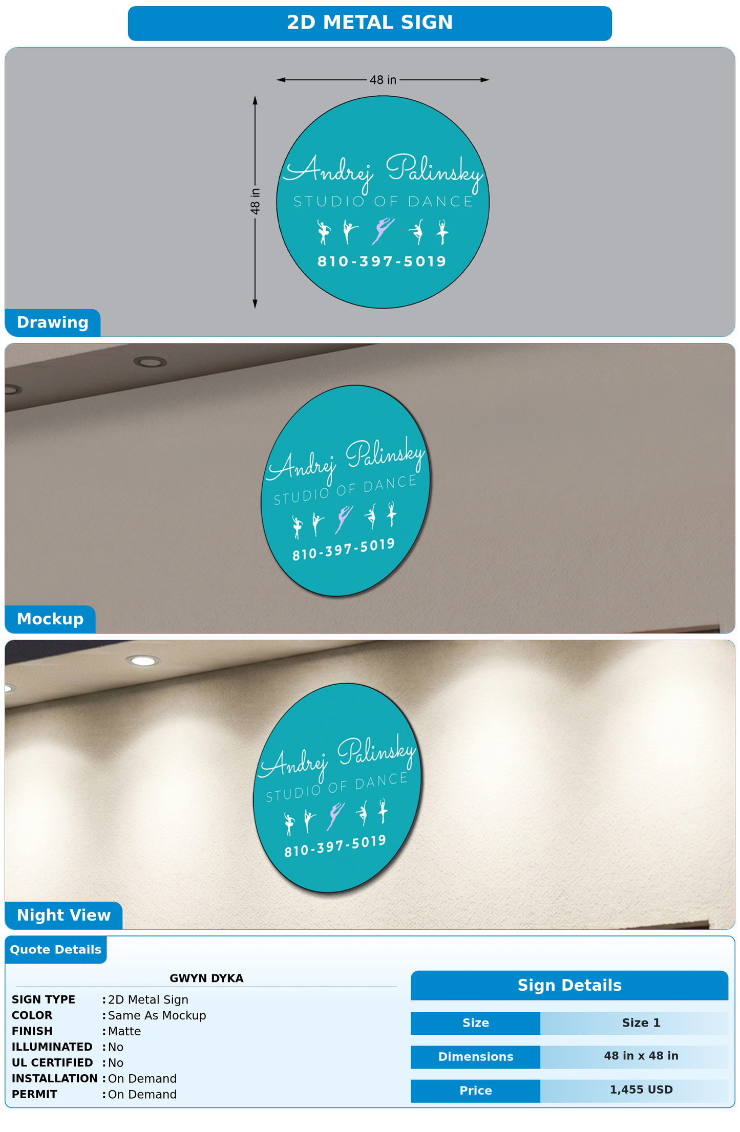 CUSTOM MOCKUP SIGN FOR Gwyn Dyka