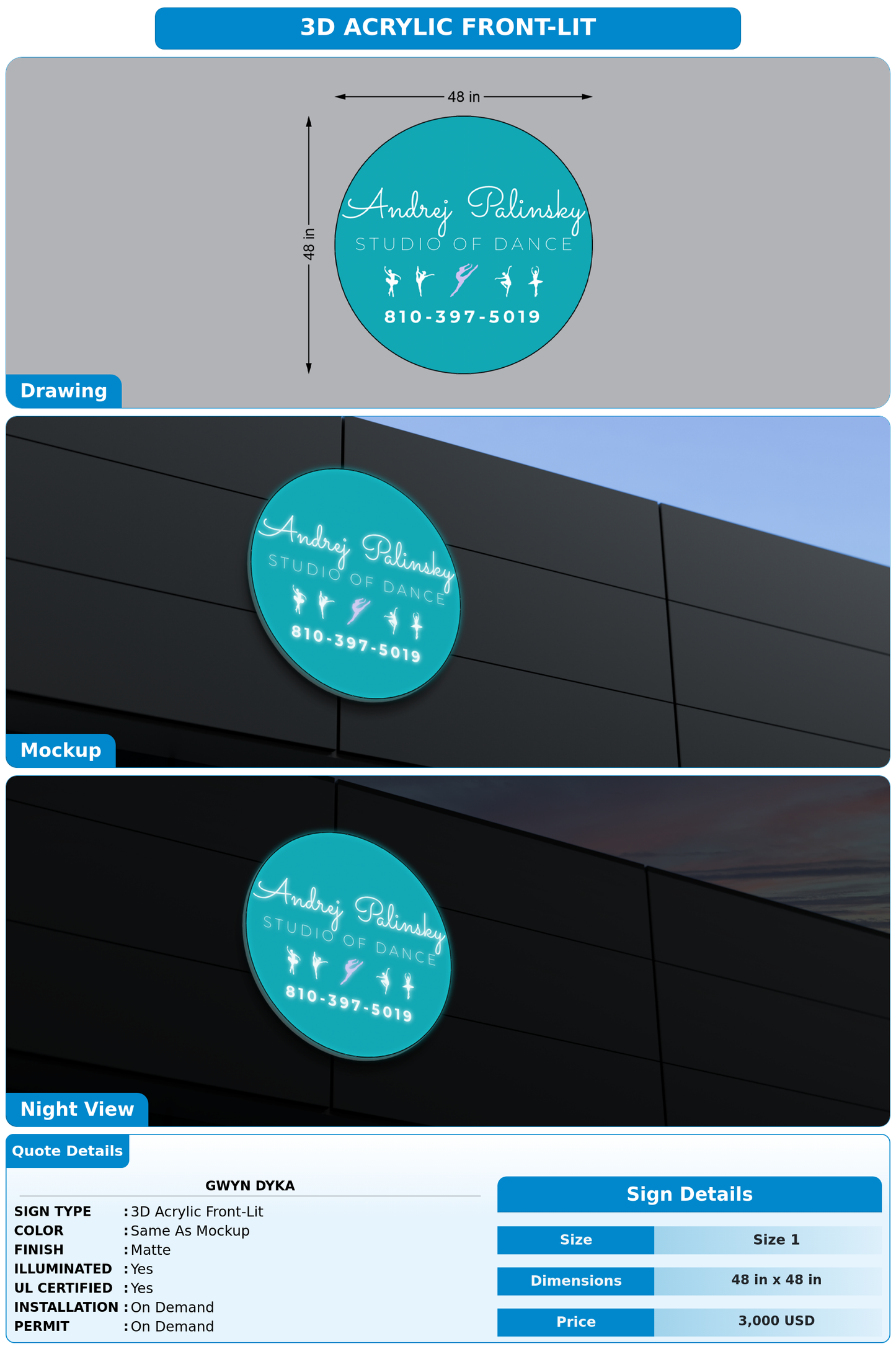 CUSTOM MOCKUP SIGN FOR Gwyn Dyka