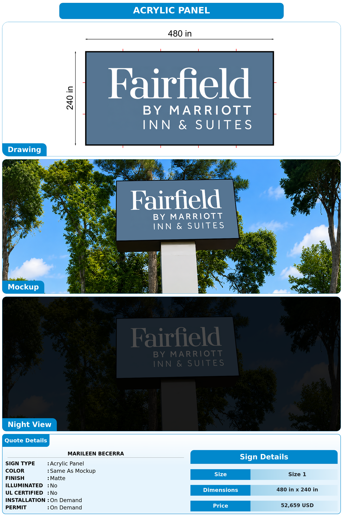 CUSTOM MOCKUP SIGN FOR Marileen Becerra