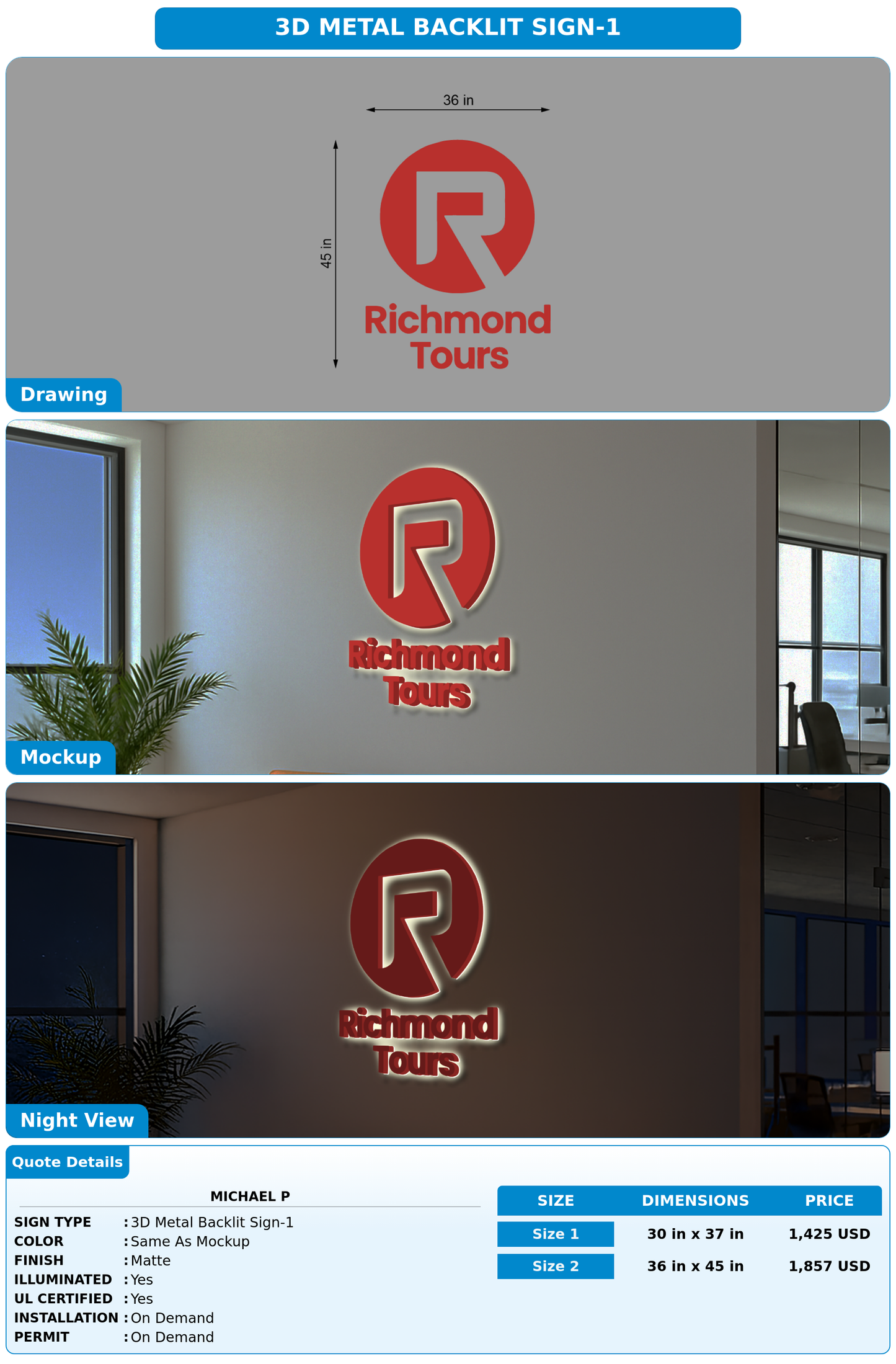 CUSTOM MOCKUP SIGN FOR Michael P