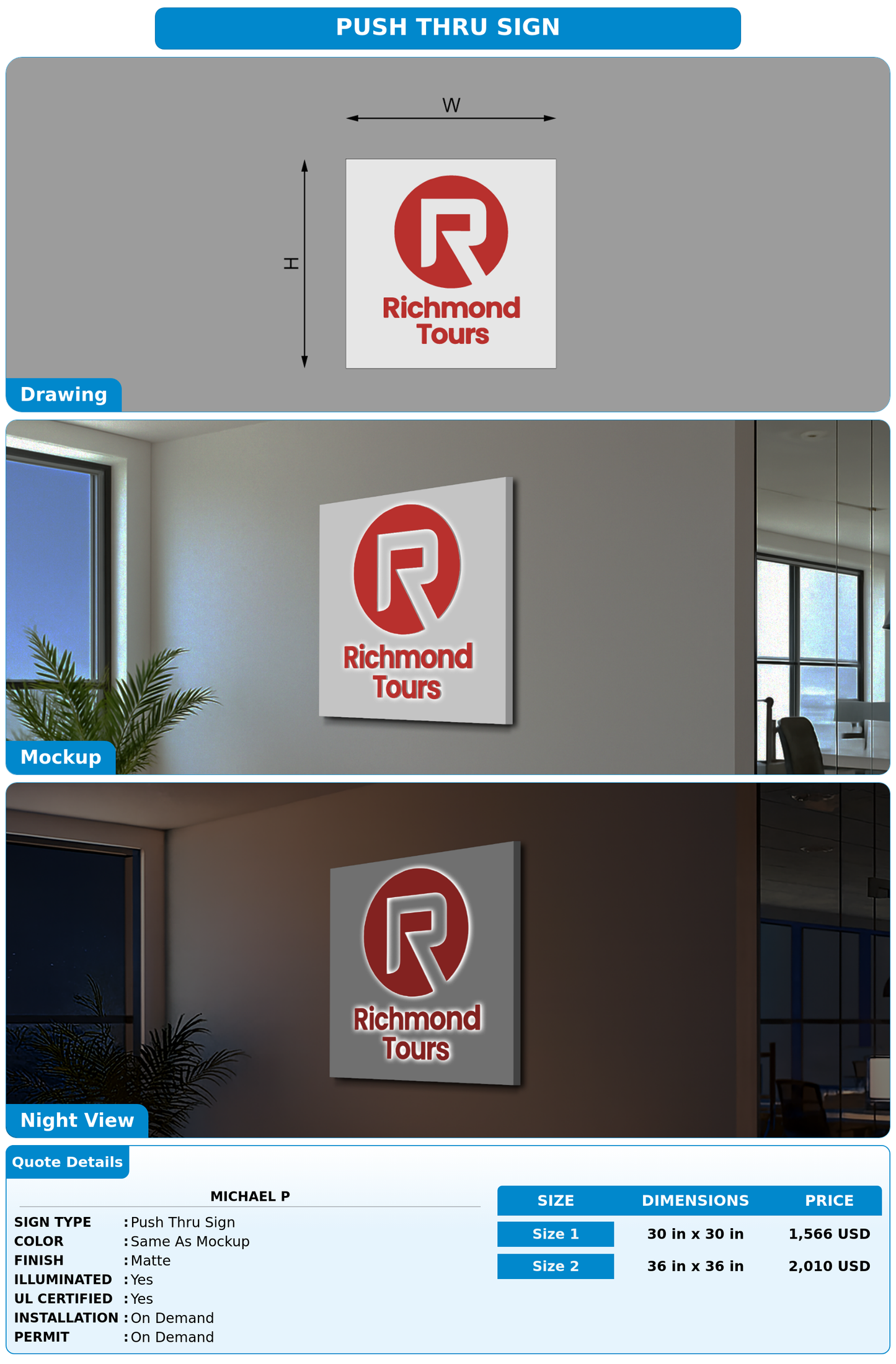 CUSTOM MOCKUP SIGN FOR Michael P