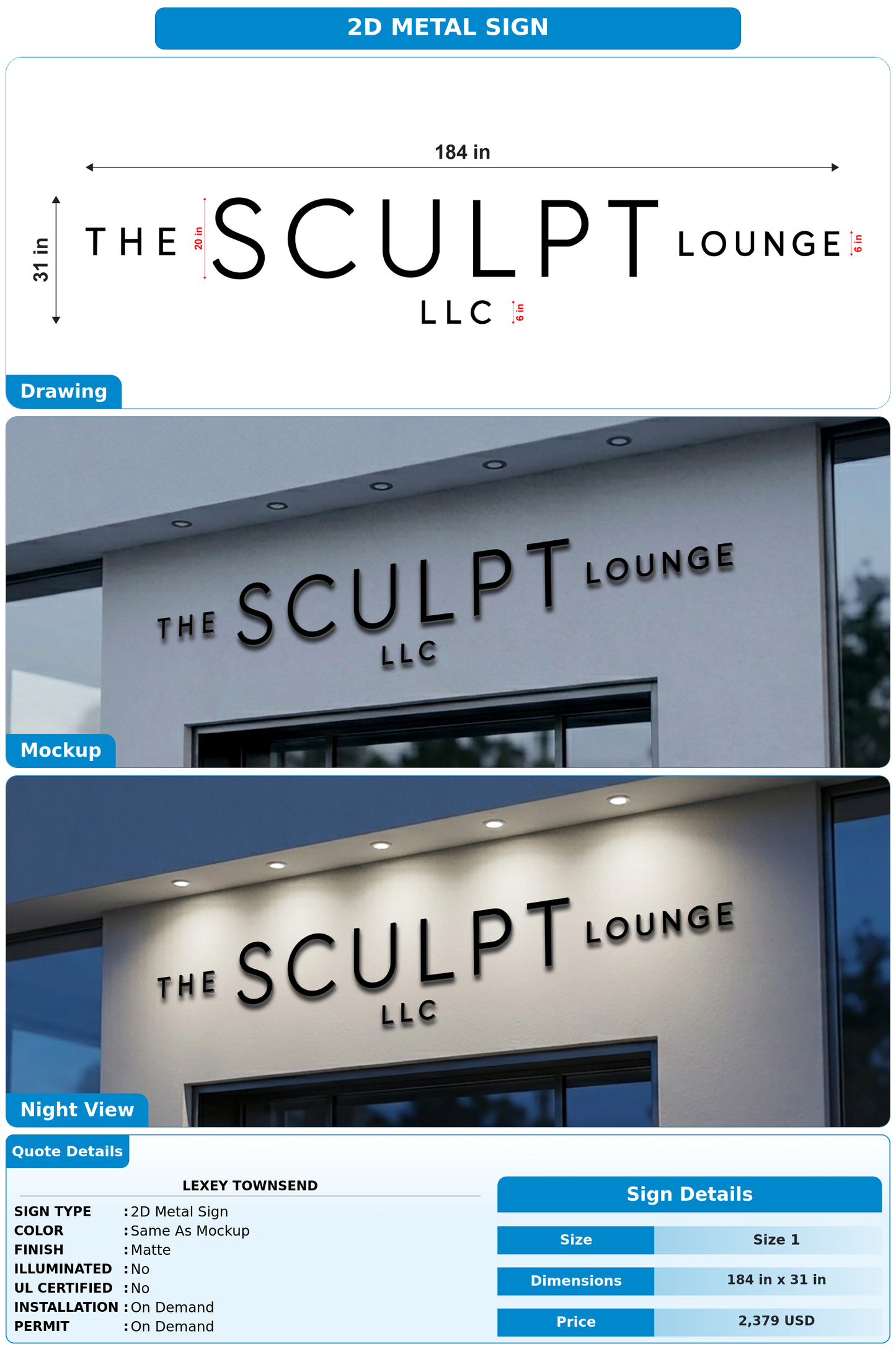 CUSTOM MOCKUP SIGN FOR Lexey Townsend