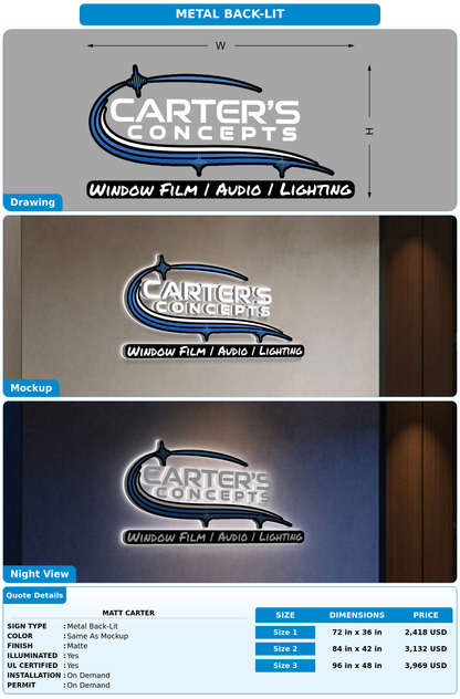 CUSTOM MOCKUP SIGN FOR Matt Carter