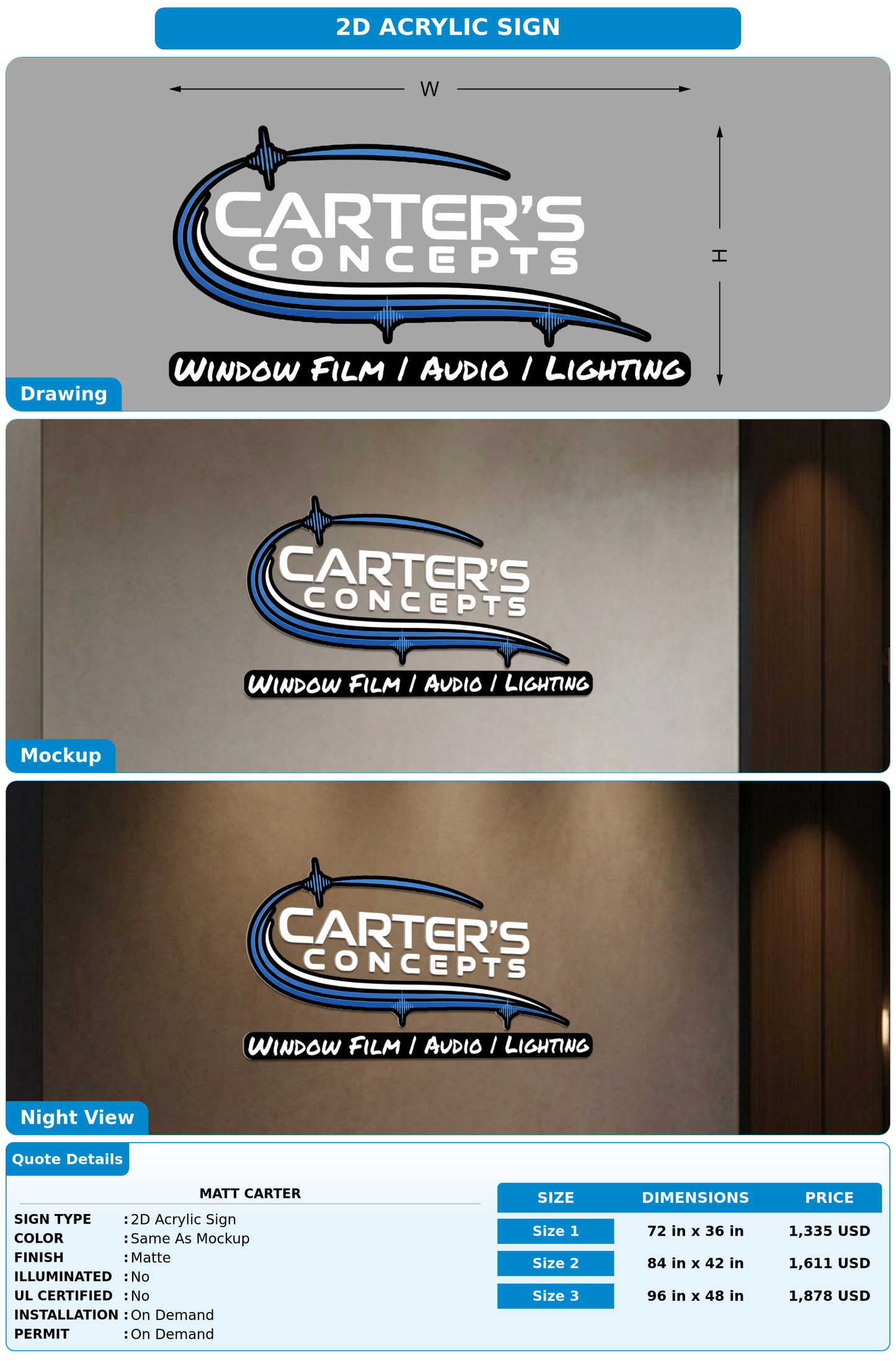 CUSTOM MOCKUP SIGN FOR Matt Carter
