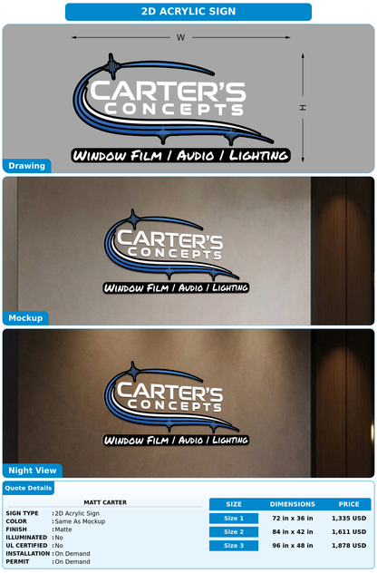 CUSTOM MOCKUP SIGN FOR Matt Carter