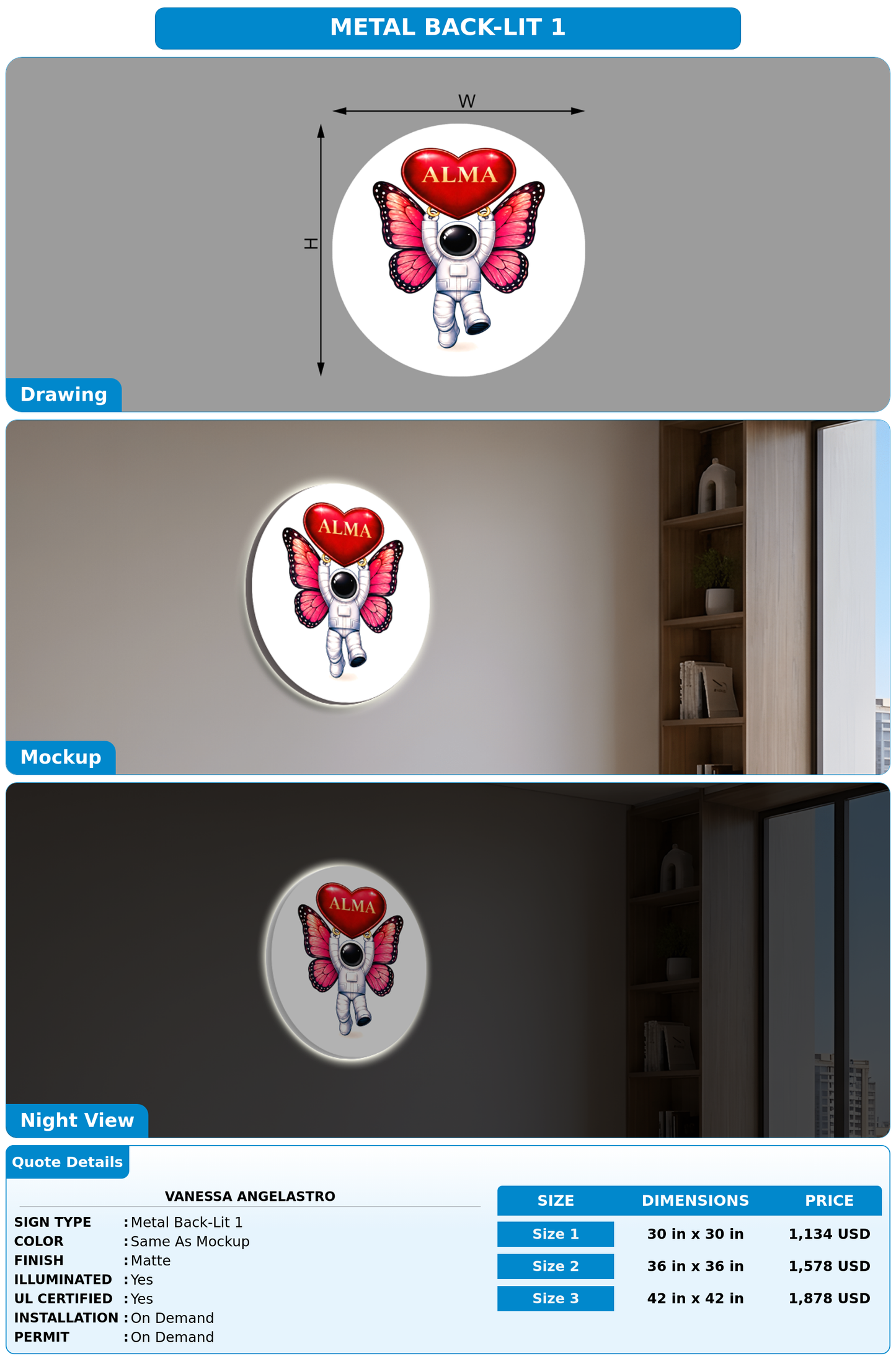 CUSTOM MOCKUP SIGN FOR Vanessa Angelastro