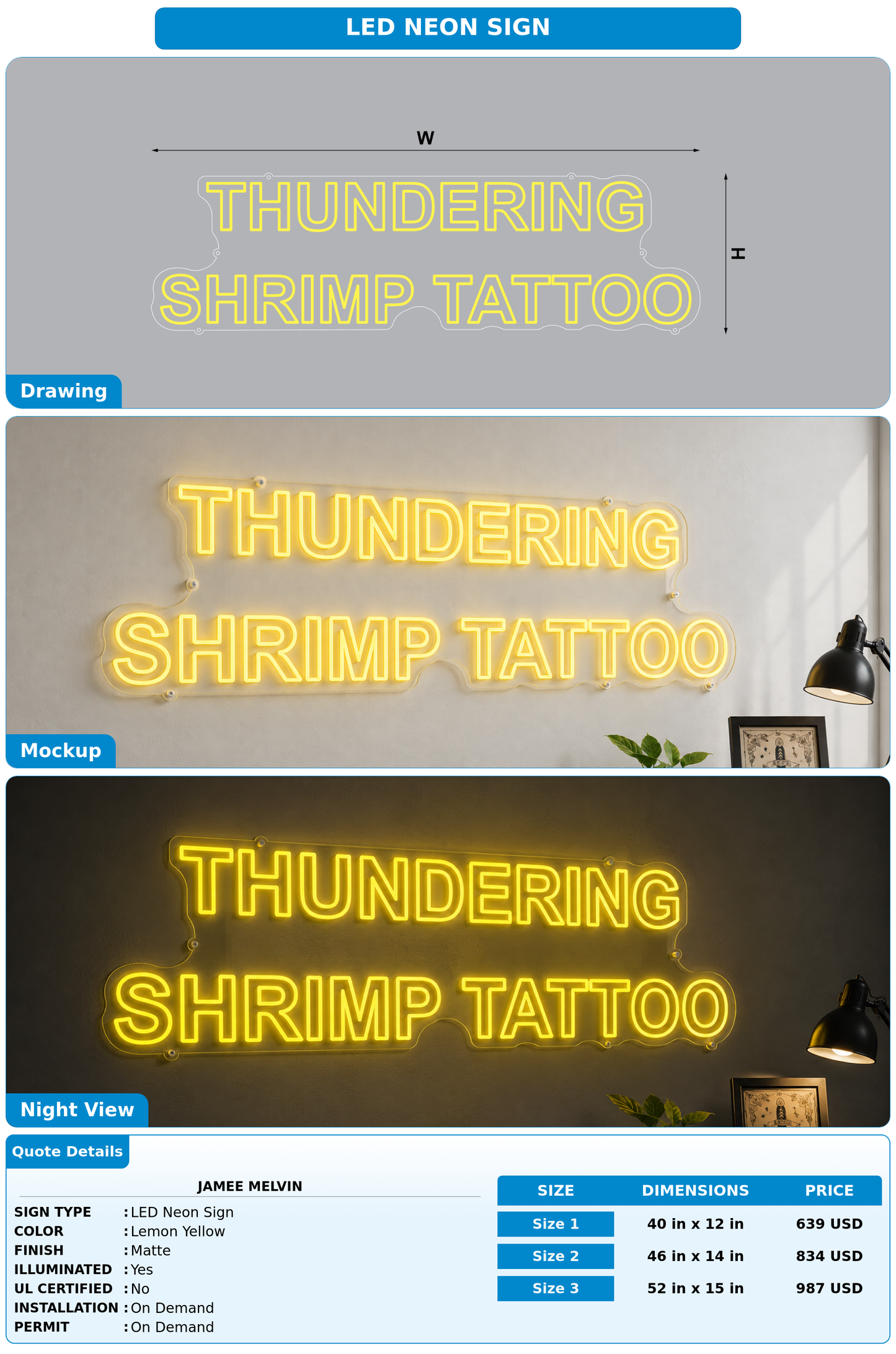 CUSTOM MOCKUP SIGN FOR Jamee Melvin
