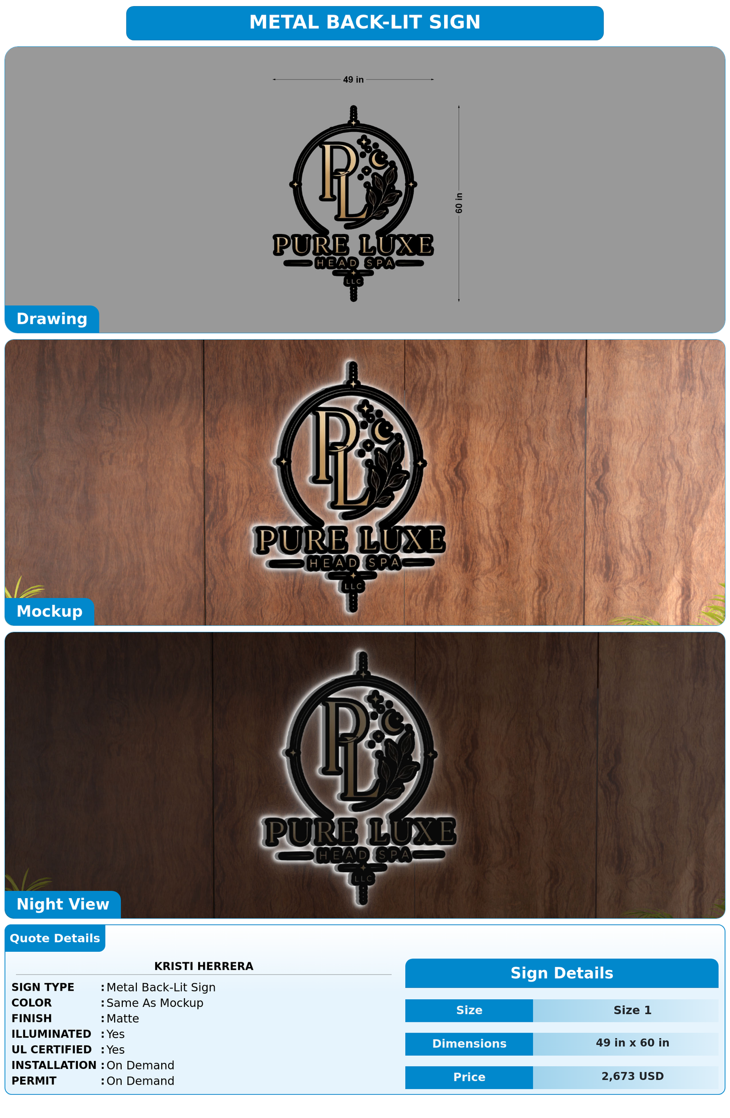 CUSTOM MOCKUP SIGN FOR Kristi Herrera