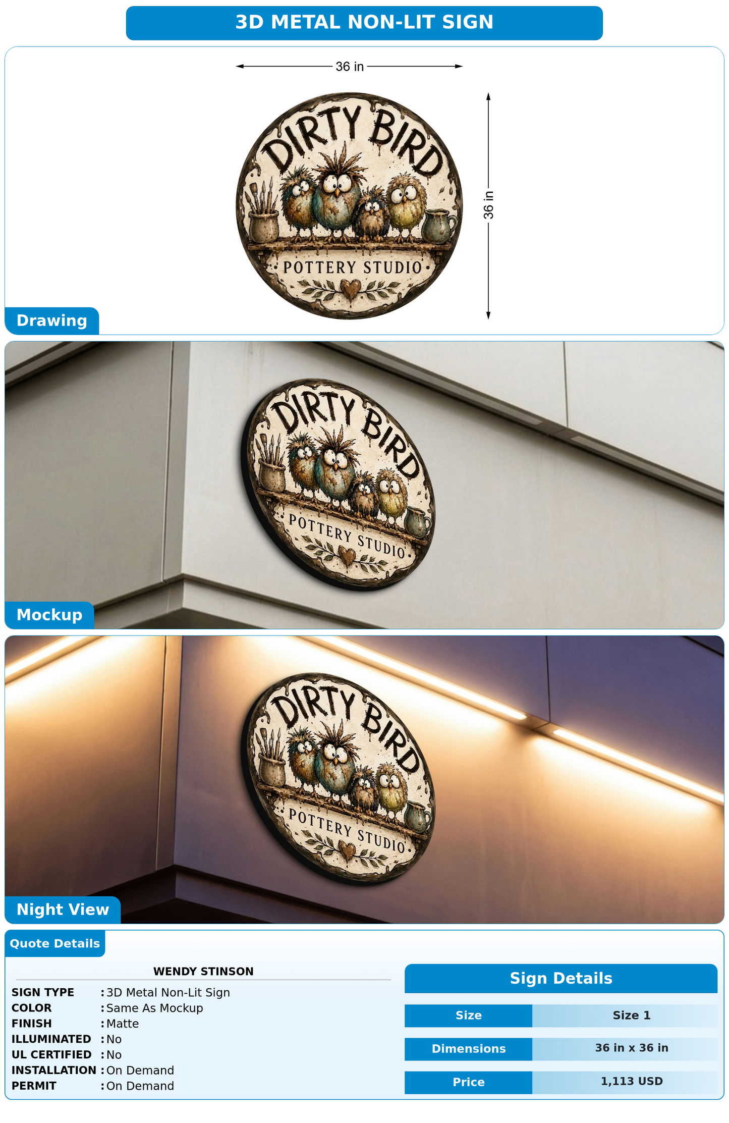 CUSTOM MOCKUP SIGN FOR Wendy Stinson