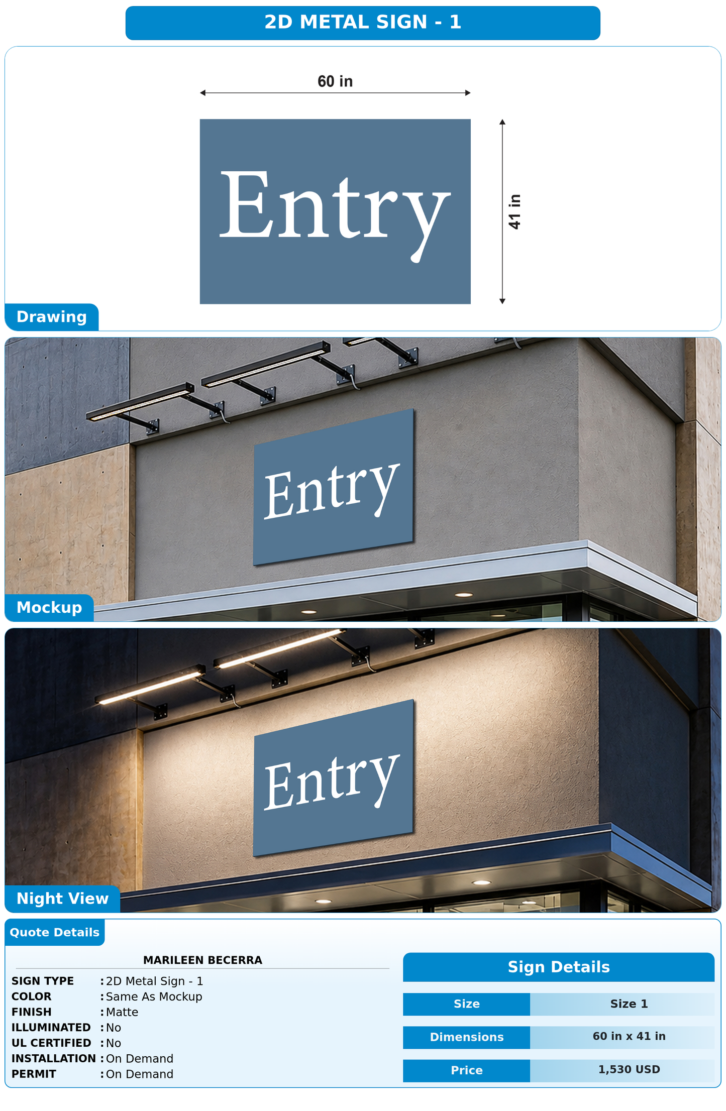 CUSTOM MOCKUP SIGN FOR Marileen Becerra