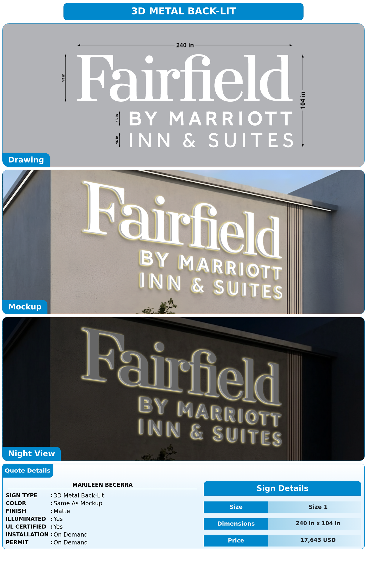 CUSTOM MOCKUP SIGN FOR Marileen Becerra