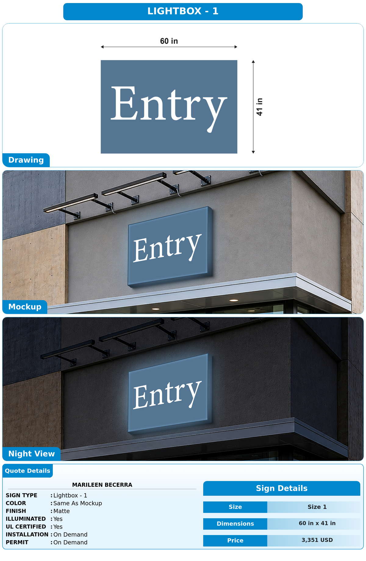 CUSTOM MOCKUP SIGN FOR Marileen Becerra
