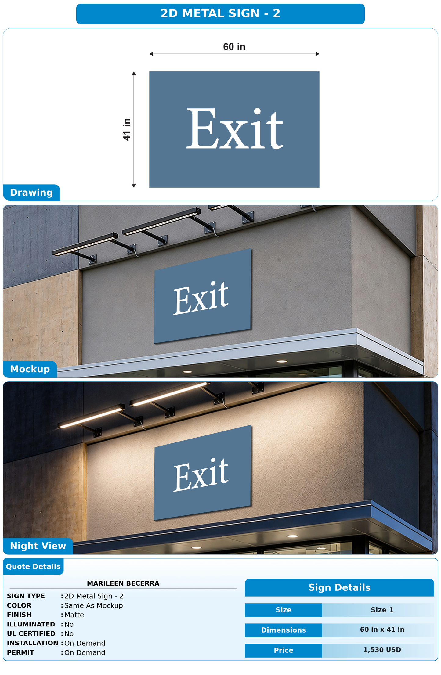 CUSTOM MOCKUP SIGN FOR Marileen Becerra
