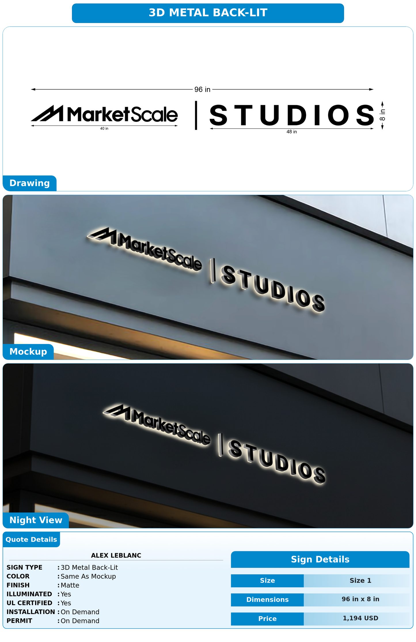 CUSTOM MOCKUP SIGN FOR Alex LeBlanc