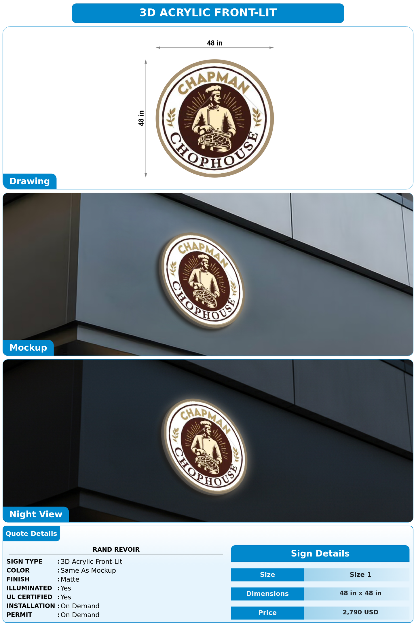 CUSTOM MOCKUP SIGN FOR Rand Revoir