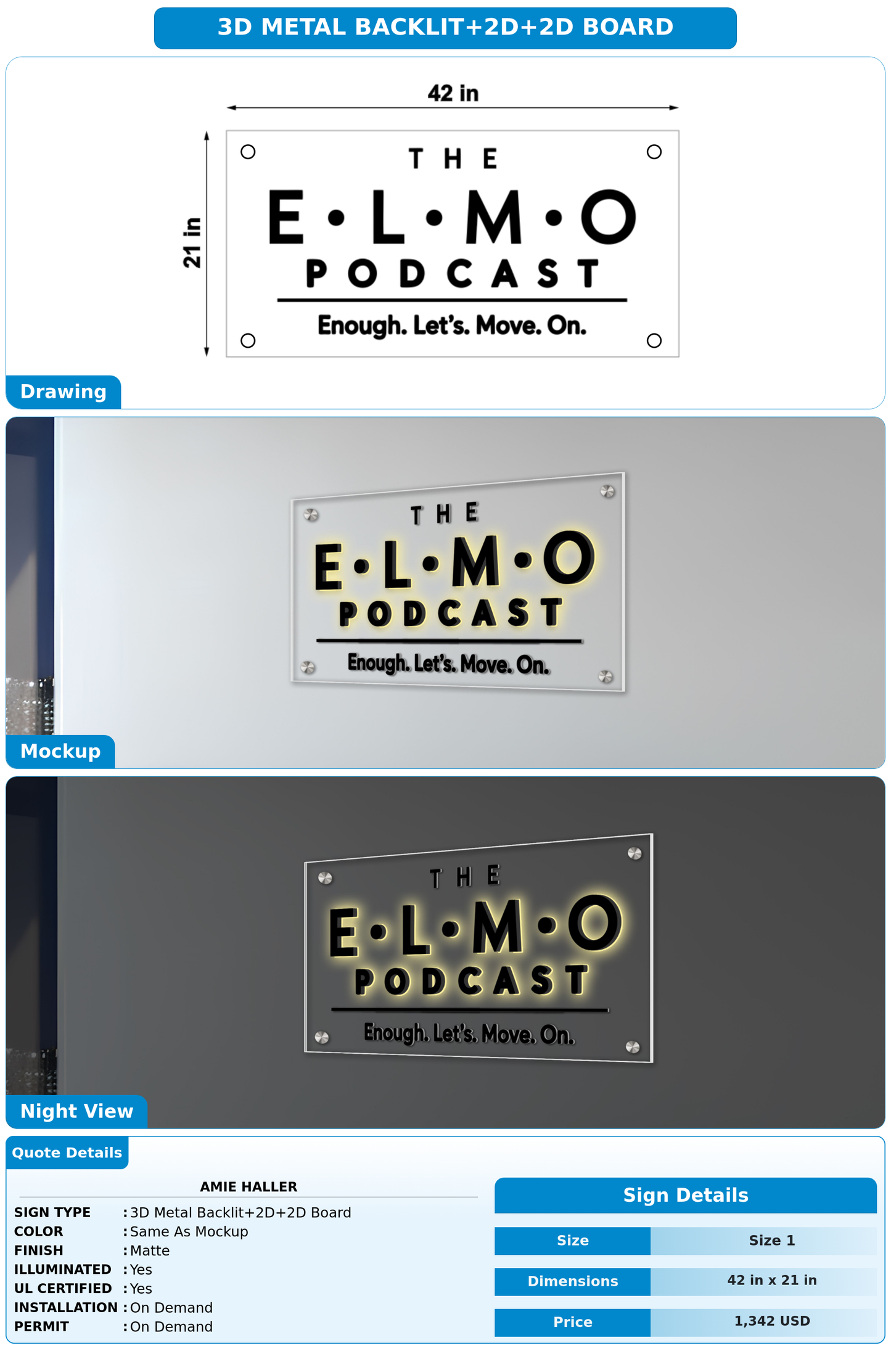 CUSTOM MOCKUP SIGN FOR Amie Haller