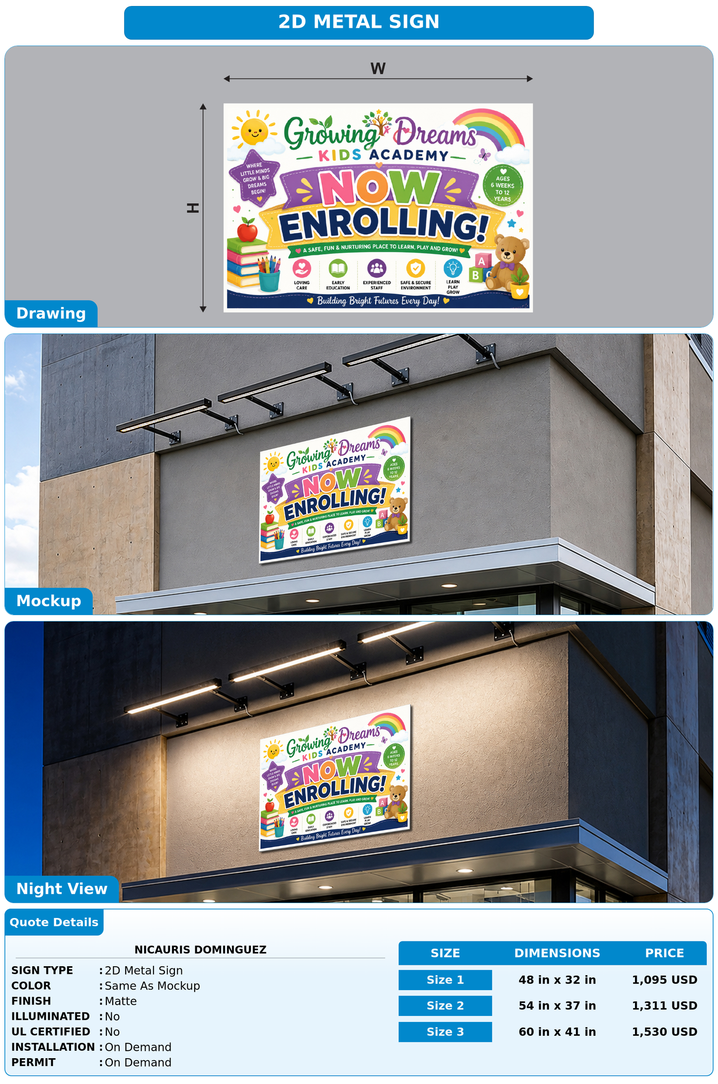 CUSTOM MOCKUP SIGN FOR Nicauris Dominguez