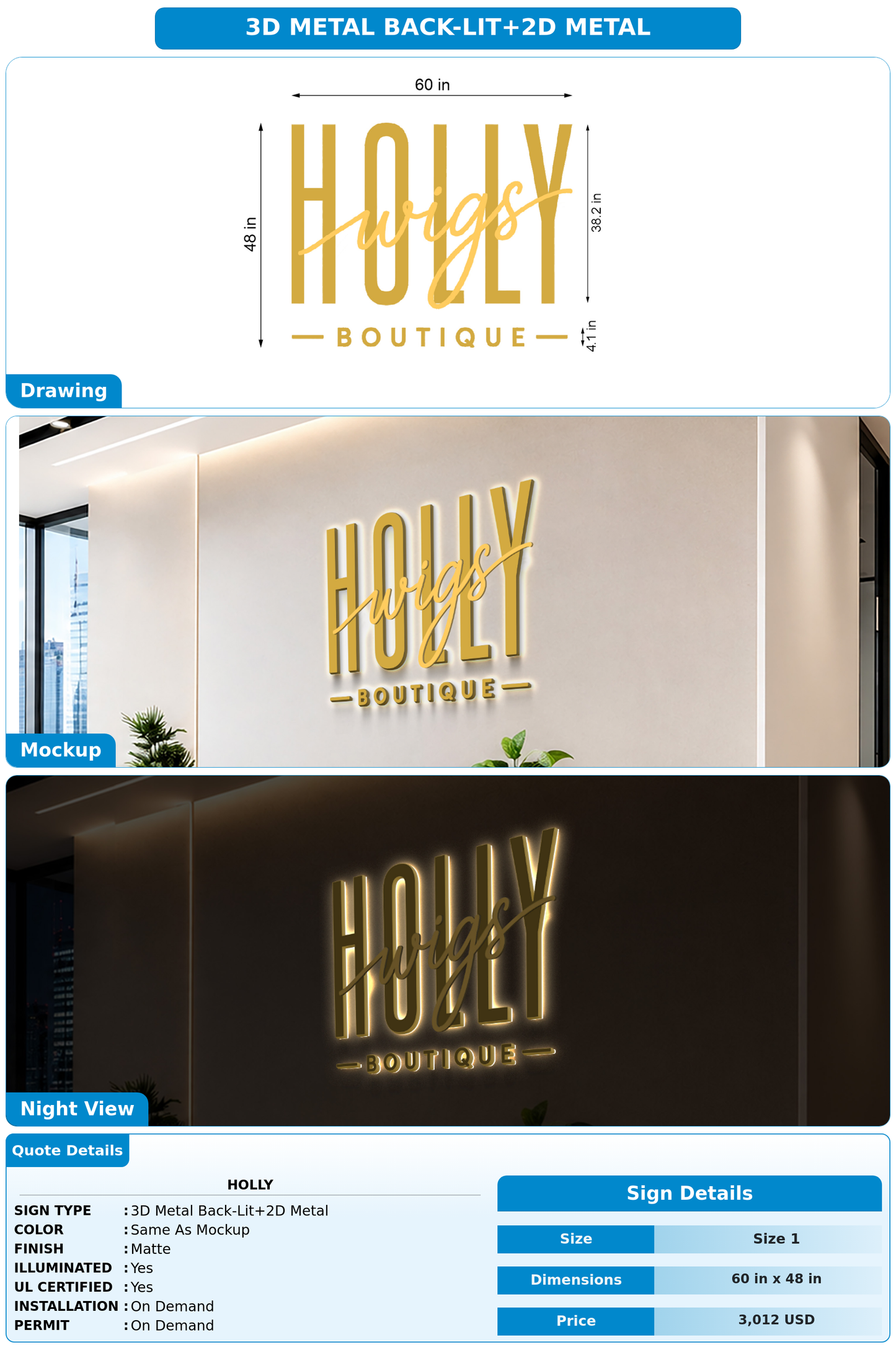 CUSTOM MOCKUP SIGN FOR Holly