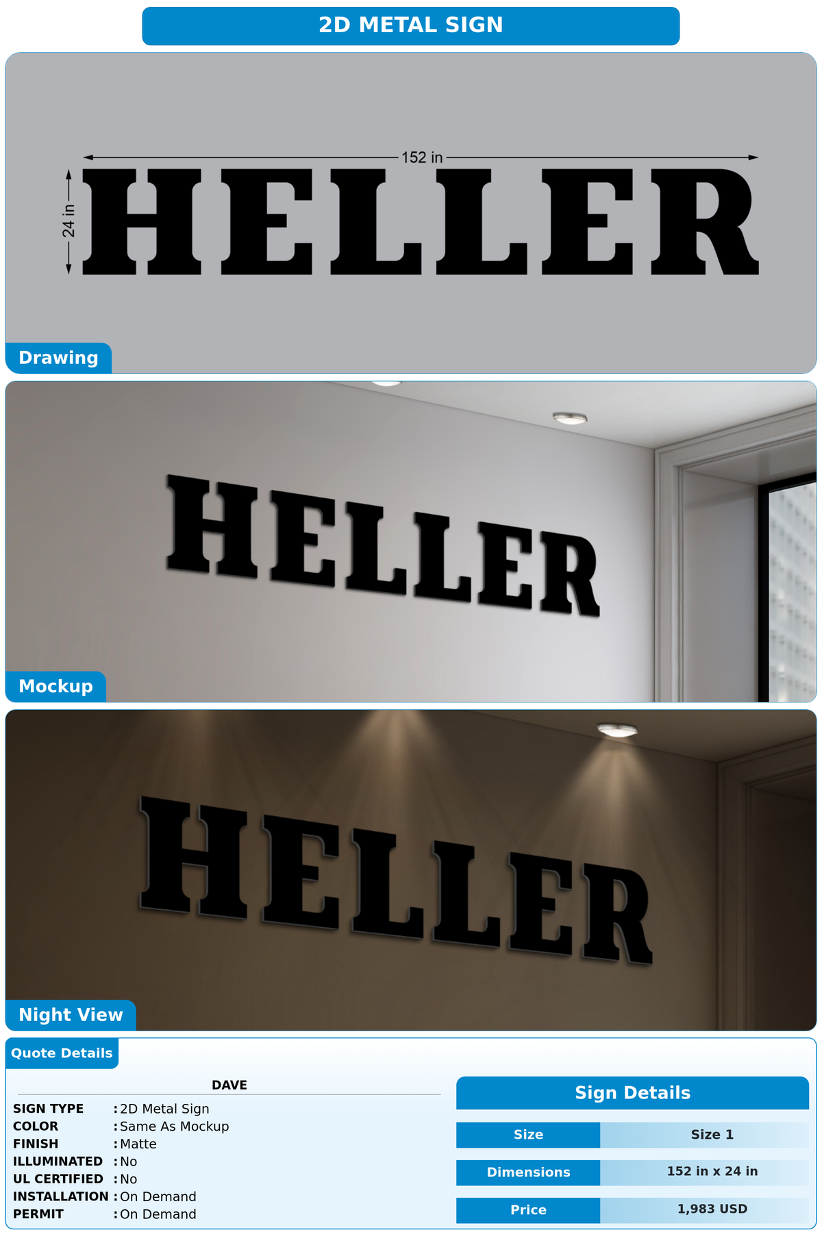 CUSTOM MOCKUP SIGN FOR Dave