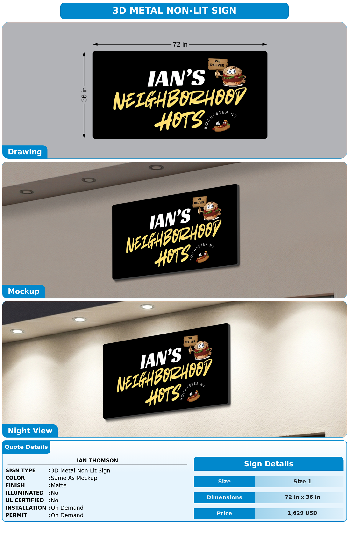 CUSTOM MOCKUP SIGN FOR Ian Thomson