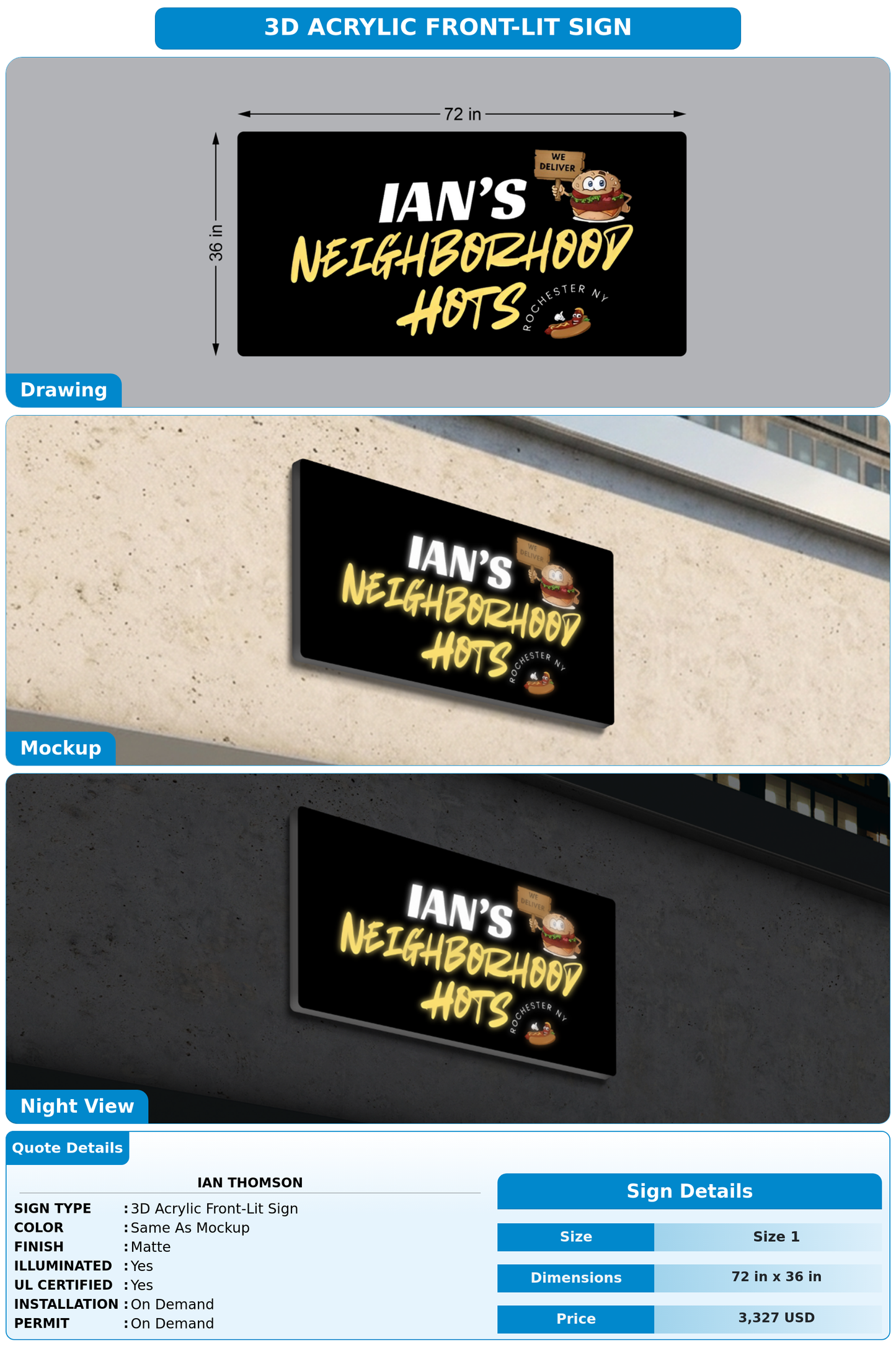 CUSTOM MOCKUP SIGN FOR Ian Thomson