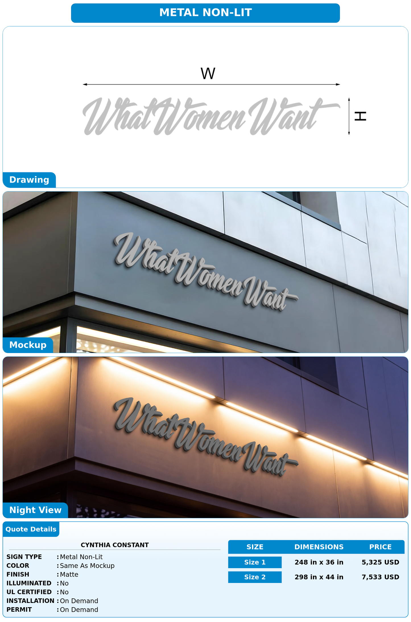 CUSTOM MOCKUP SIGN FOR Cynthia constant